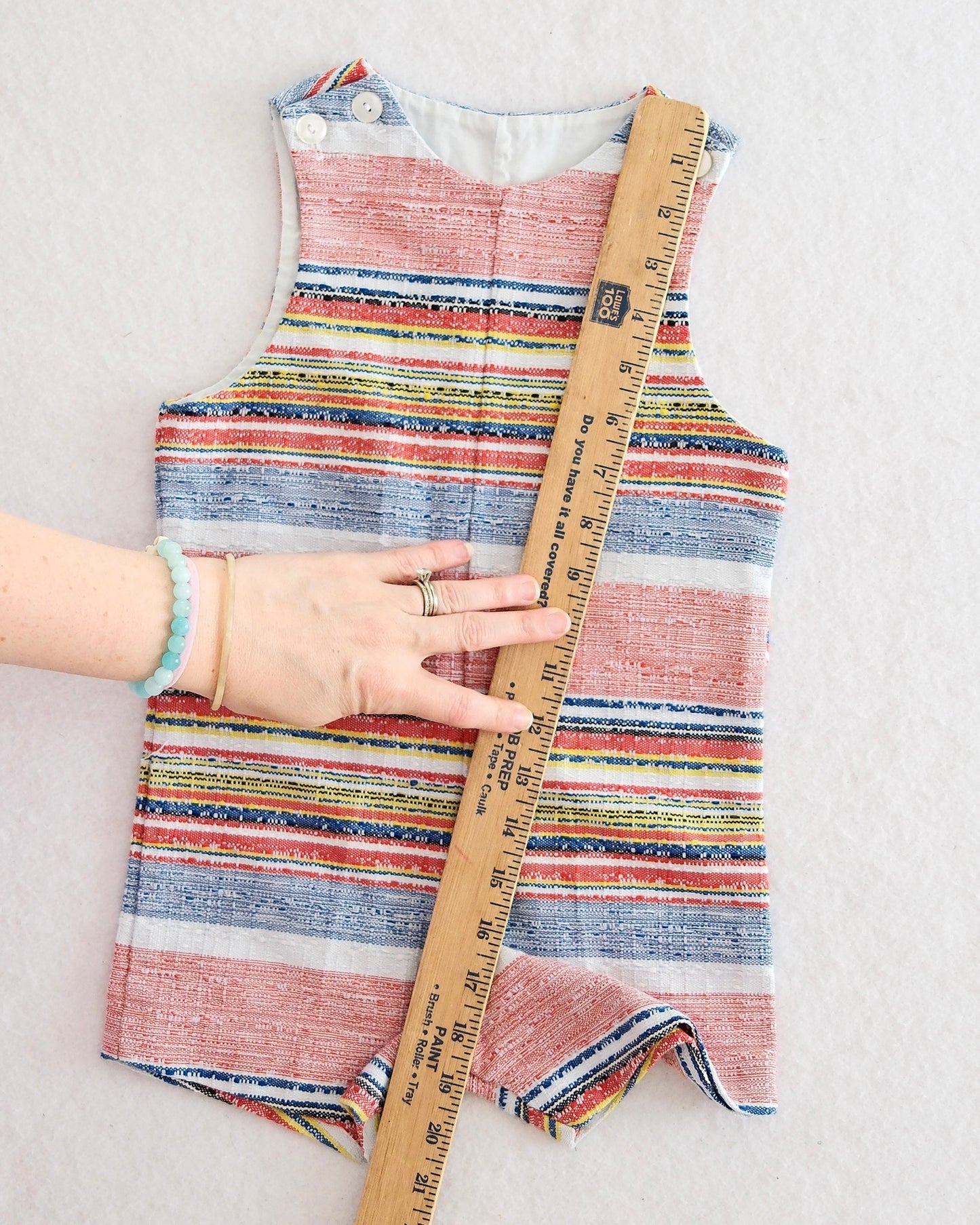 Vintage Magic Years Textured Stripe Jon Jon Romper: 24m?