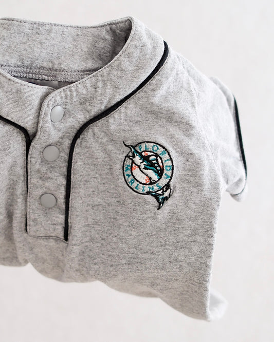 Y2K Florida Marlins Baby Baseball Jersey Romper: Size 12M