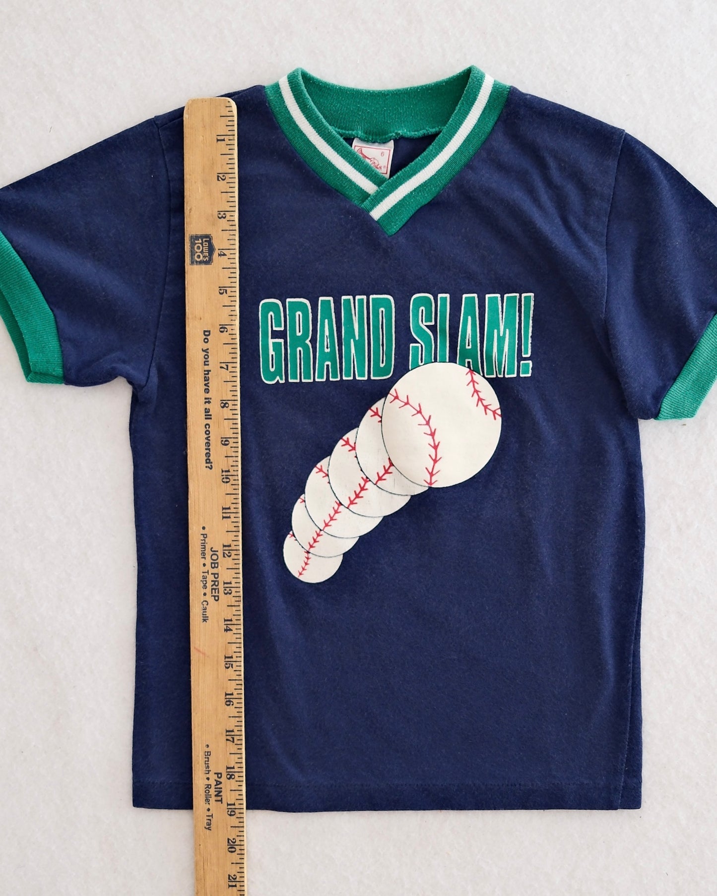 Vintage Buster Brown Kids Grand Slam Baseball Ringer Tee: Size 6