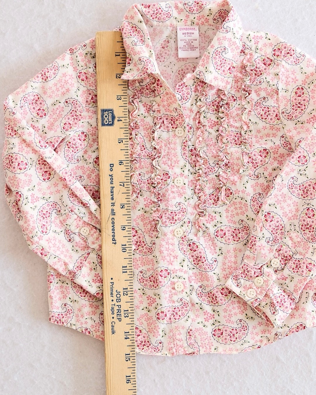 Vintage Gymboree Portabello Road Paisley Ruffle Shirt: 4T - Yellow Clover Vintage Kids Clothes