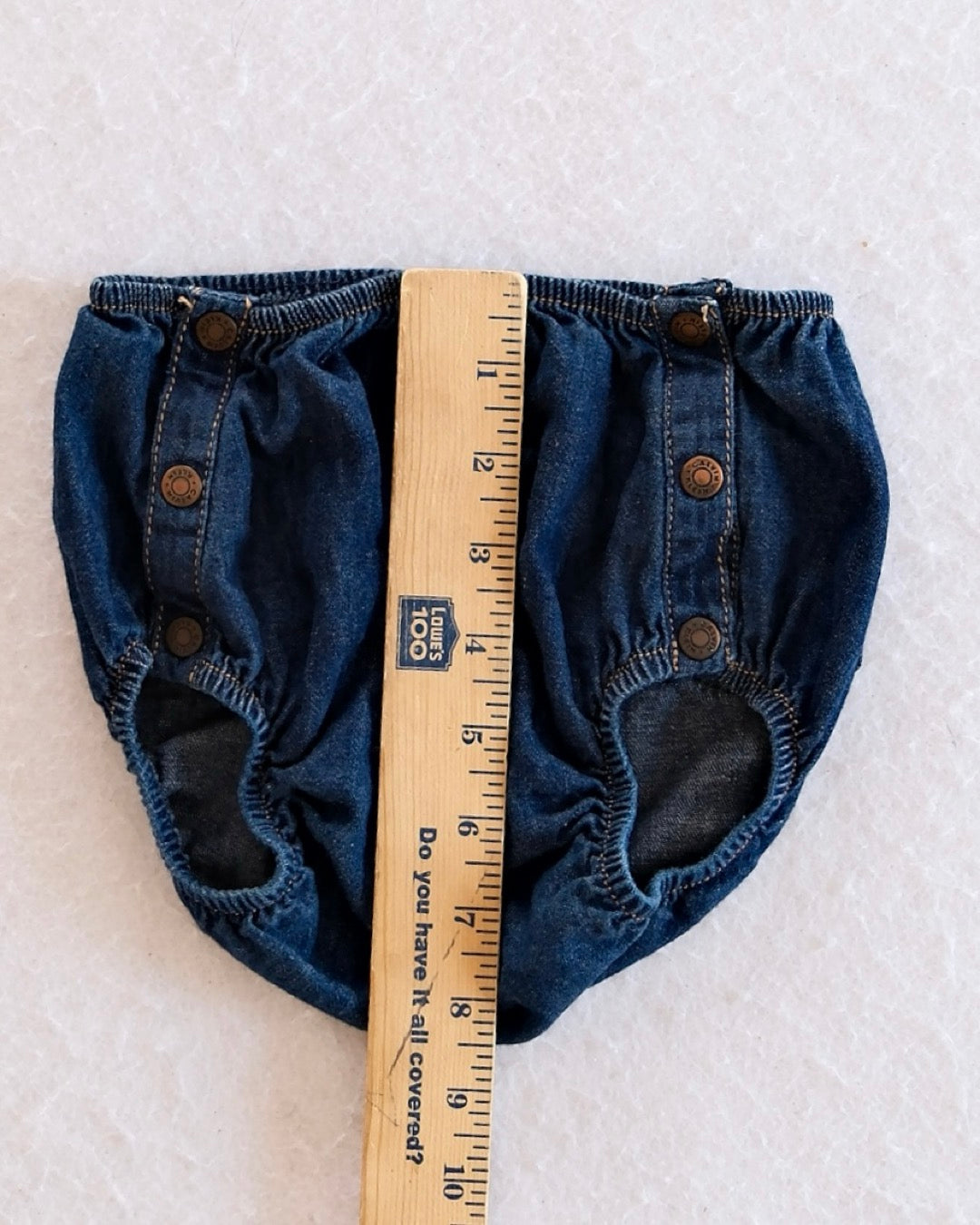 Vintage Calvin Klein Chambray Pocket Bloomers: 18m? - Yellow Clover Vintage Kids Clothes