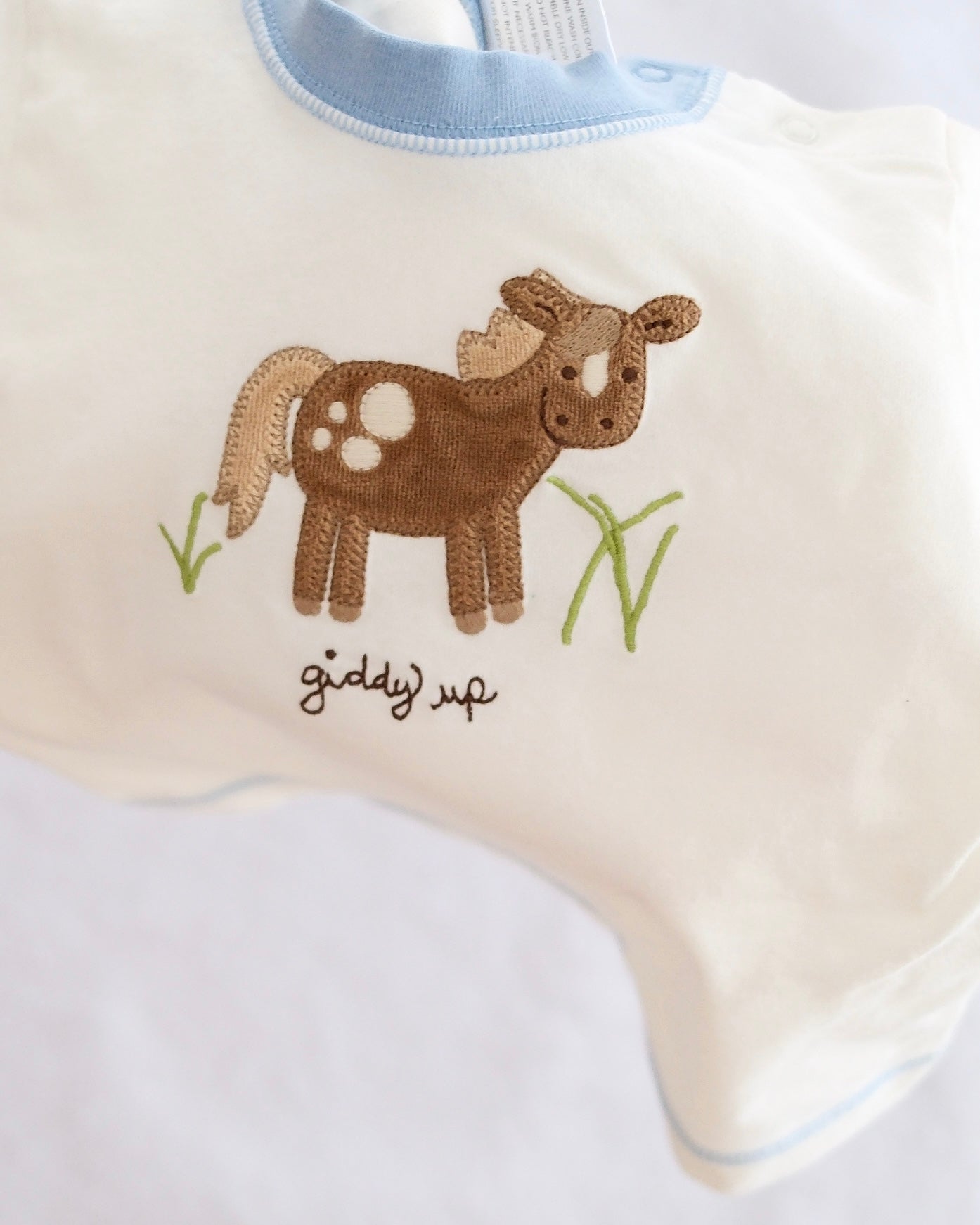 Vintage Gymboree EIEIO "Giddy Up" Horse Appliqué Tee: 12-18 Months - Yellow Clover Vintage Kids Clothes