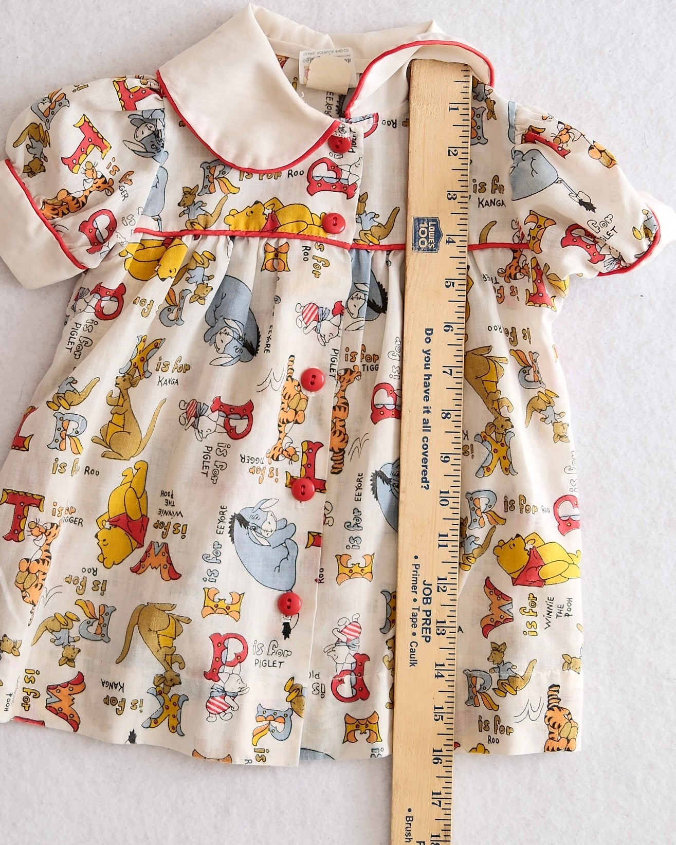 Vintage Sears Winnie the Pooh ABCs Girls Dress