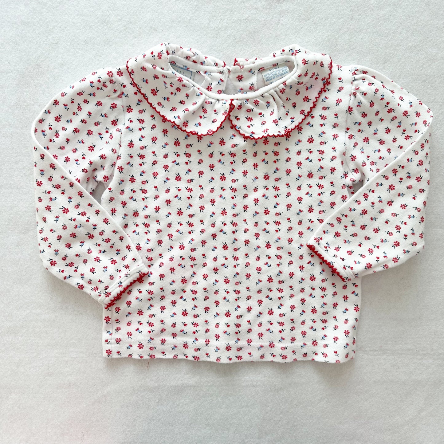Y2K Basic Editions Floral Ruffle Collar Top: 4T - Yellow Clover Vintage Kids Clothes