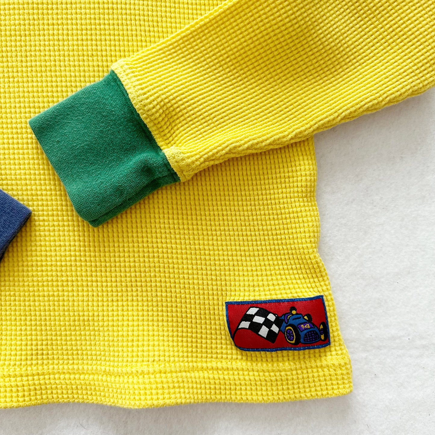 Vintage Gymboree Color Block Thermal Top: 6y? - Yellow Clover Vintage Kids Clothes