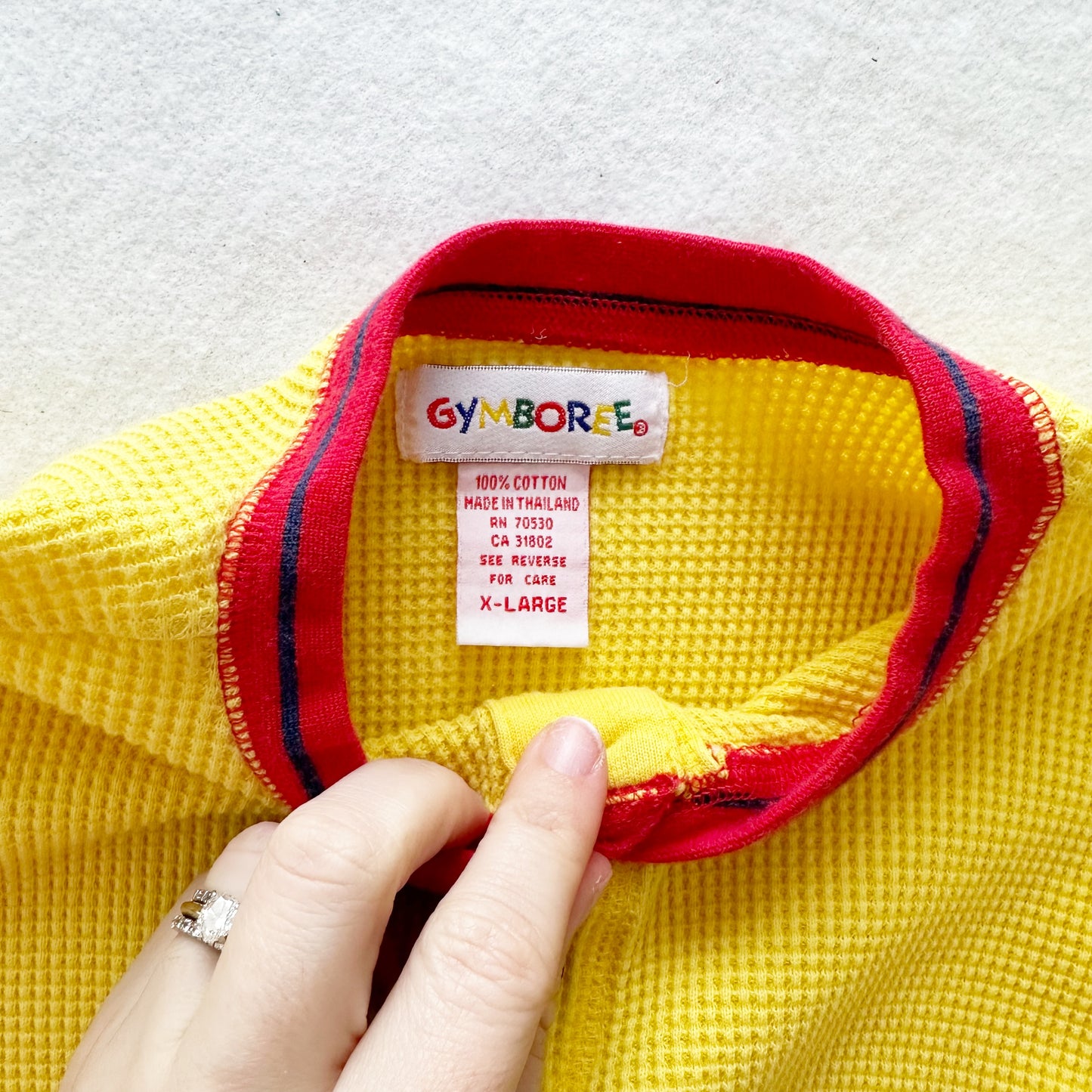 Vintage Gymboree Color Block Thermal Top: 6y? - Yellow Clover Vintage Kids Clothes