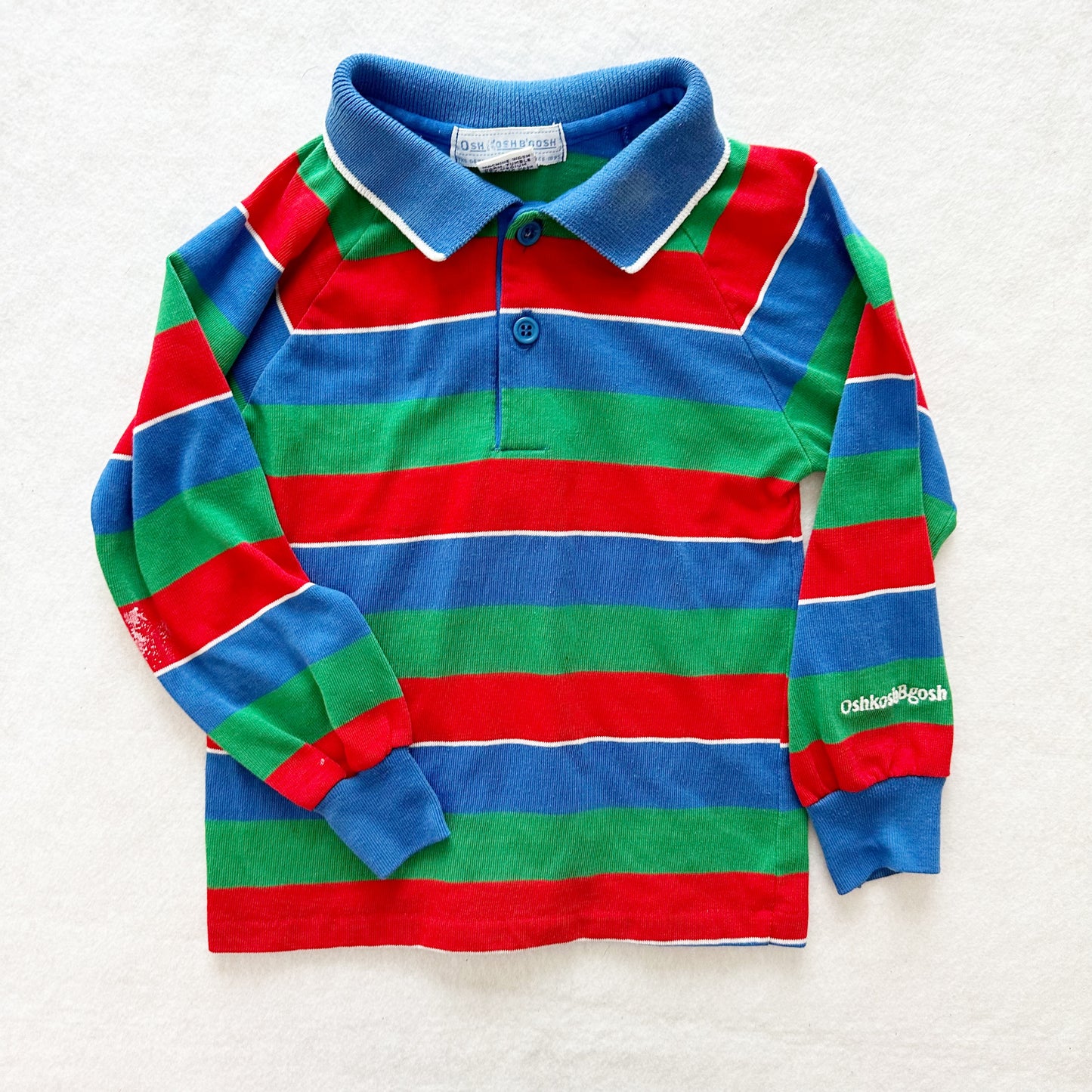 Vintage OshKosh Long Sleeve Striped Polo: 4T - Yellow Clover Vintage Kids Clothes