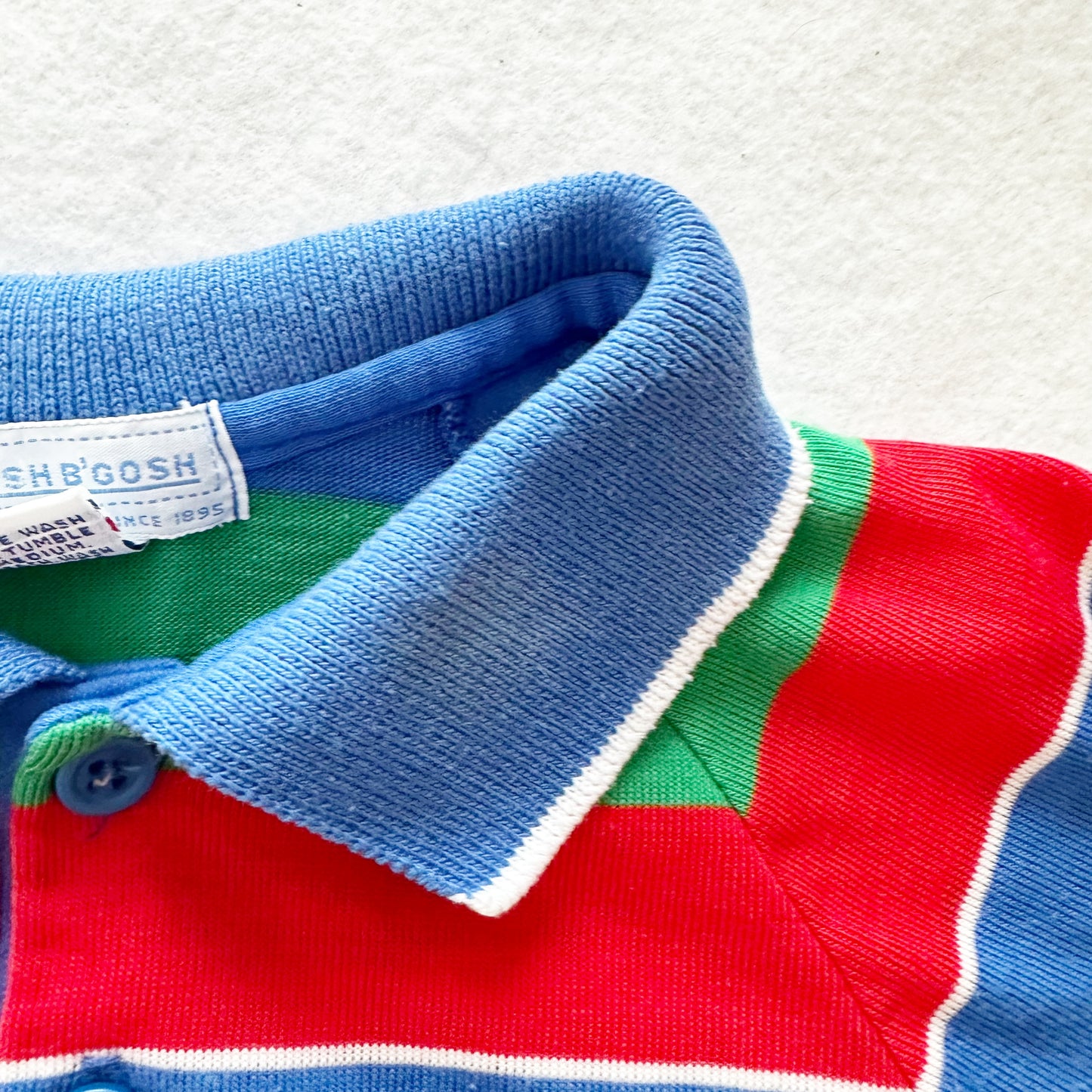 Vintage OshKosh Long Sleeve Striped Polo: 4T - Yellow Clover Vintage Kids Clothes