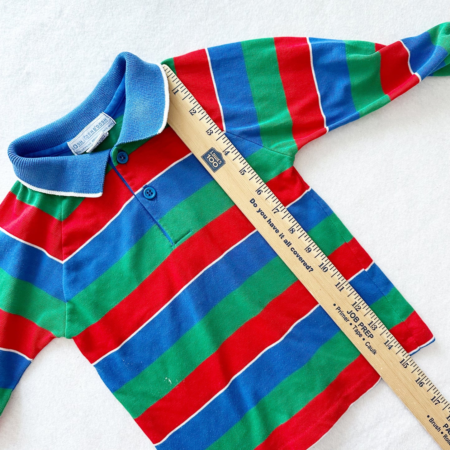 Vintage OshKosh Long Sleeve Striped Polo: 4T - Yellow Clover Vintage Kids Clothes
