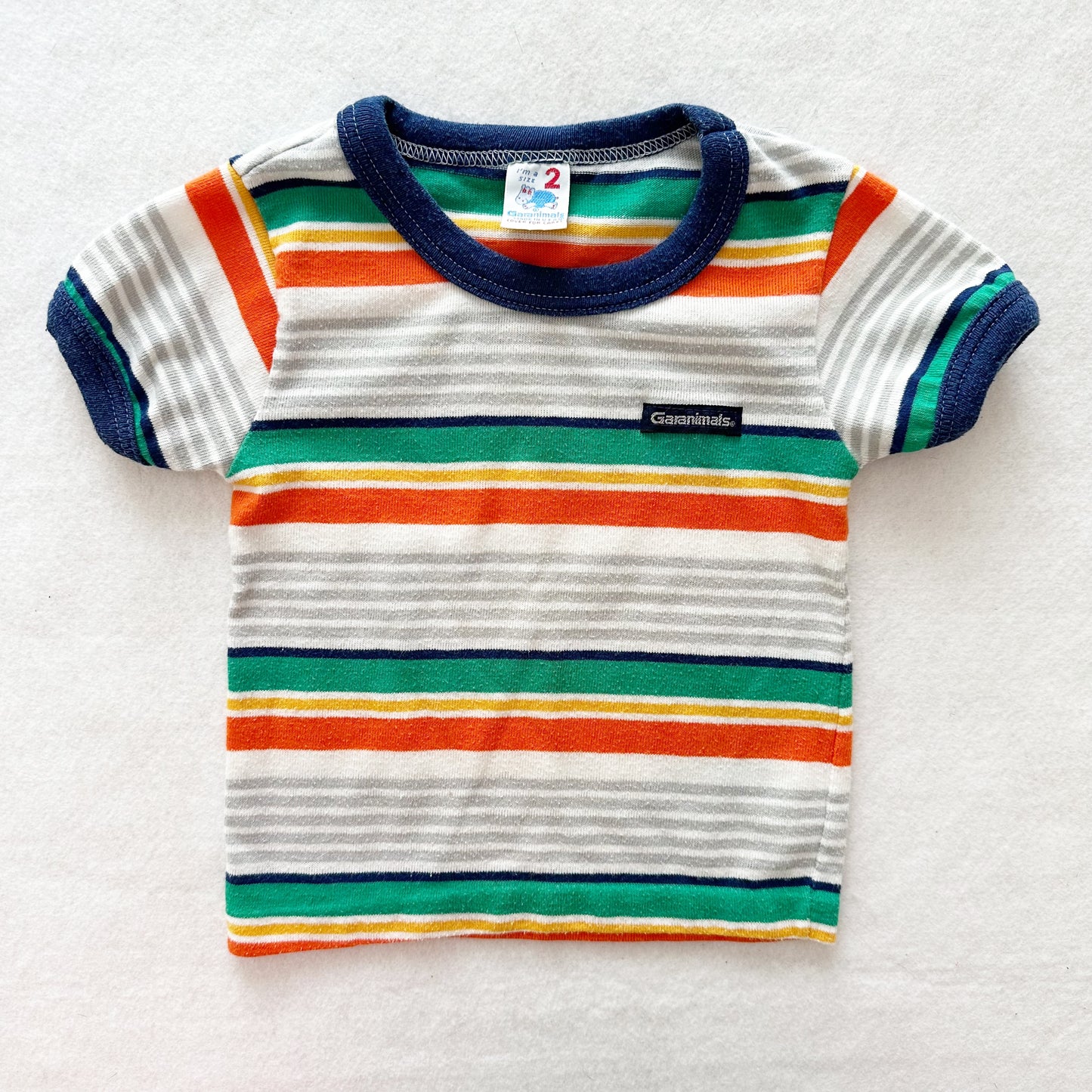 Vintage Garanimals Striped Ringer Tee: 18/24m? - Yellow Clover Vintage Kids Clothes