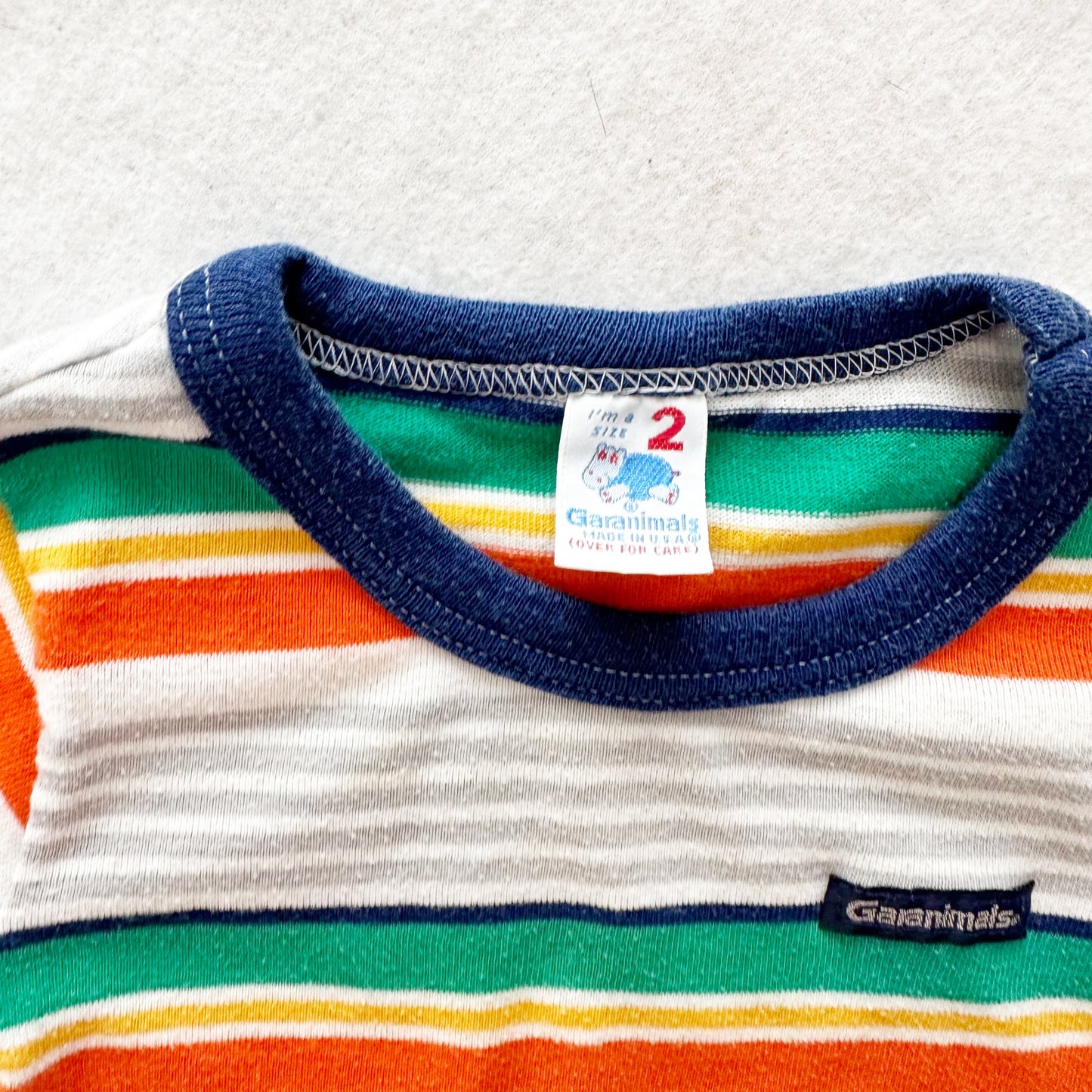 Vintage Garanimals Striped Ringer Tee: 18/24m? - Yellow Clover Vintage Kids Clothes