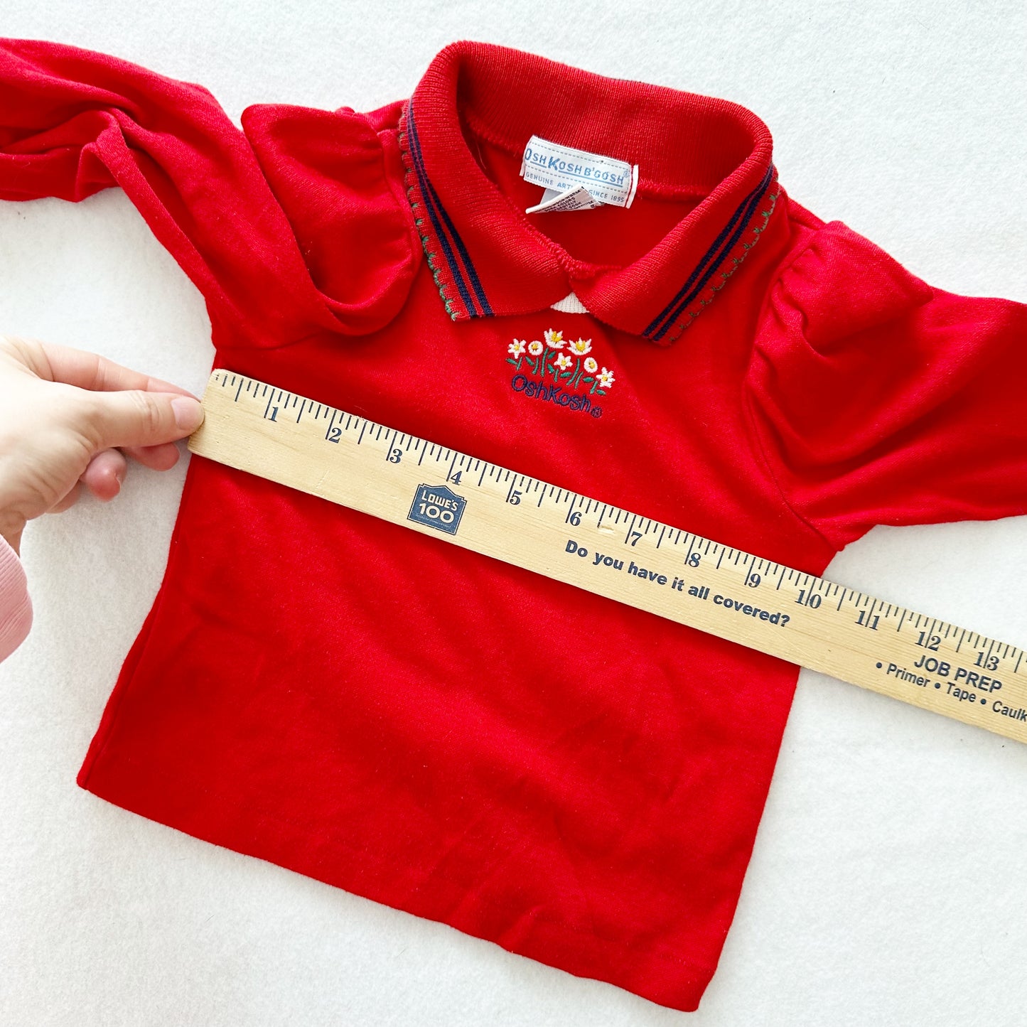 Vintage OshKosh Daisy Embroidered Collared Top: 18/24m
