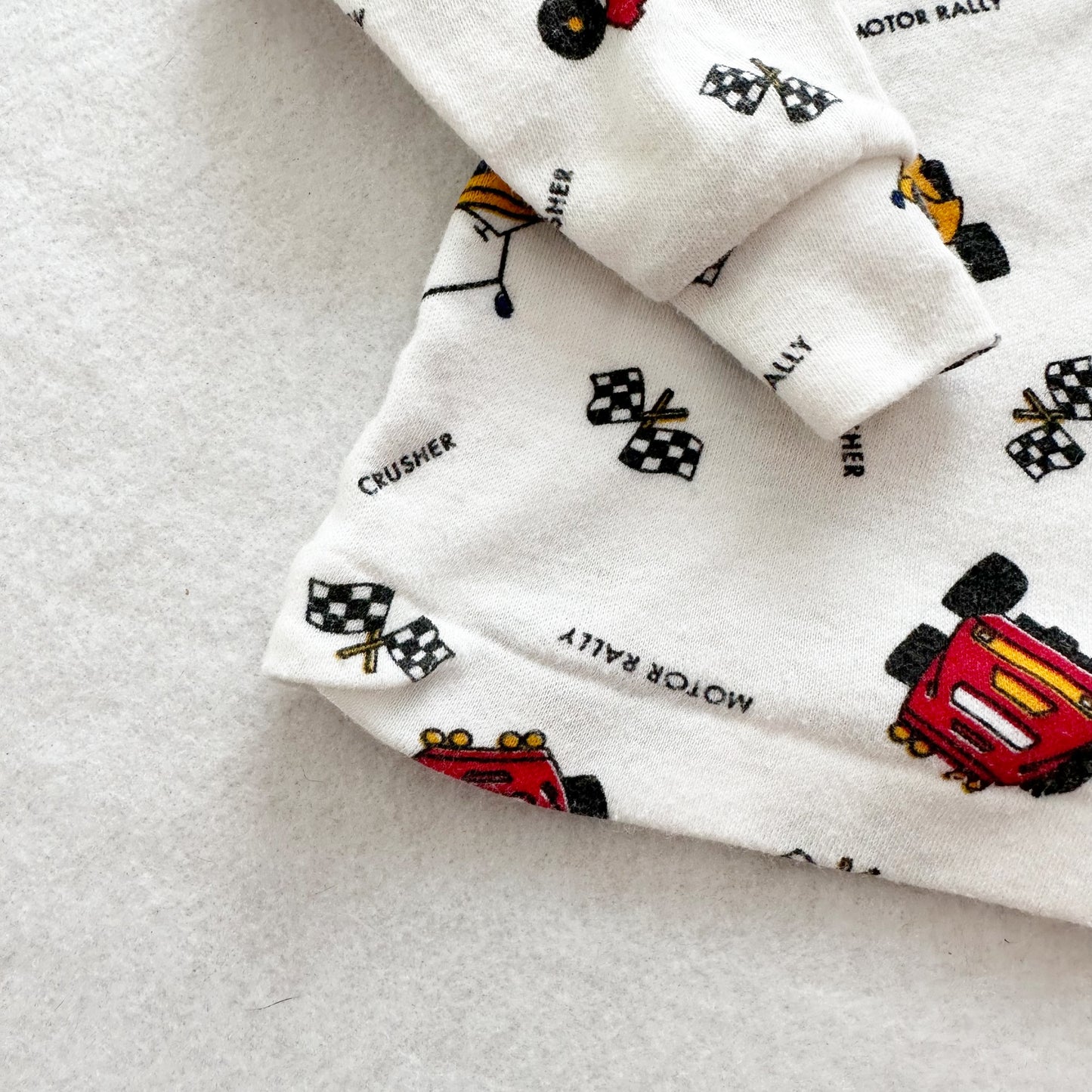 Vintage Vehicles Patterned Turtleneck: 12m? - Yellow Clover Vintage Kids Clothes