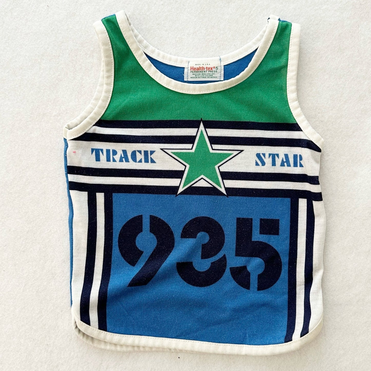 Vintage Healthtex Track Star Tank Top: 3T? - Yellow Clover Vintage Kids Clothes