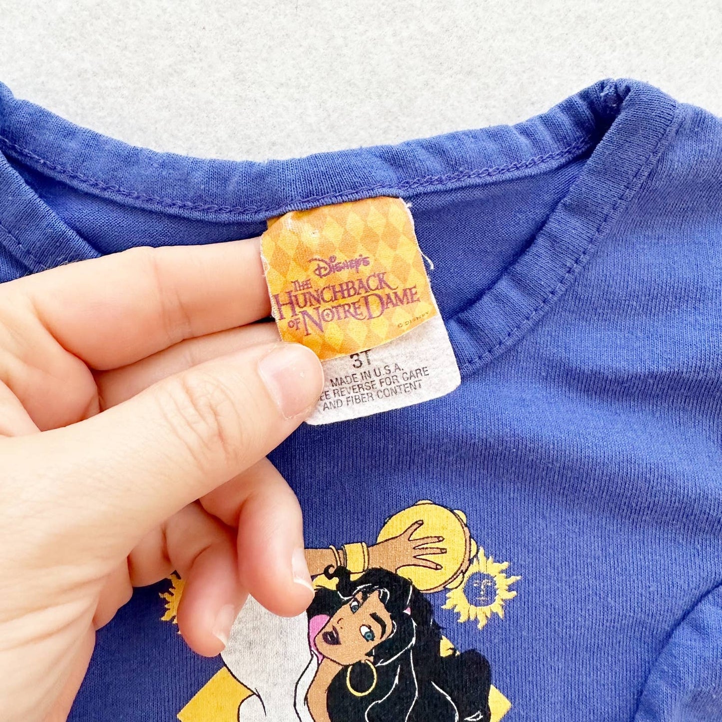 Vintage Disney Hunchback of Notre Dame Esmeralda Seamed Tee: 2T? - Yellow Clover Vintage Kids Clothes