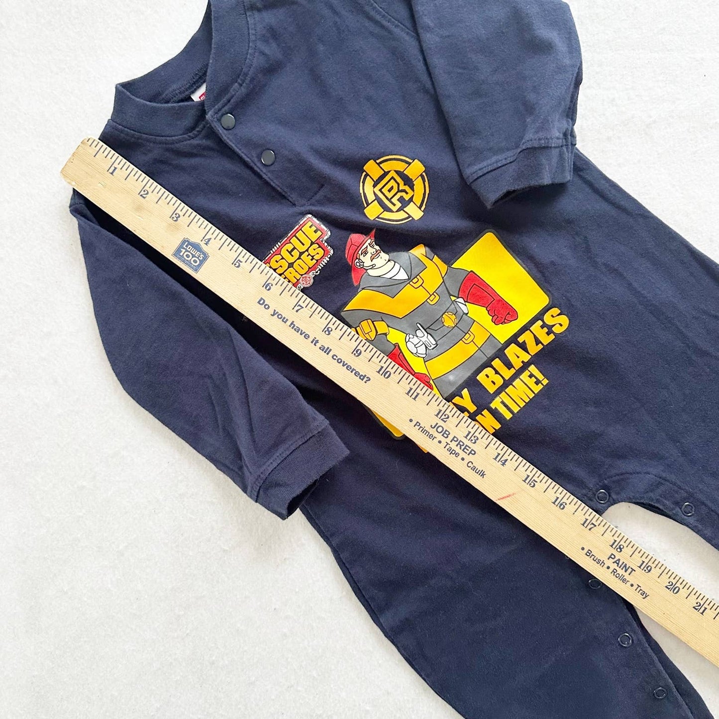 Vintage Rescue Heroes Blaze Graphic Romper: 18m - Yellow Clover Vintage Kids Clothes