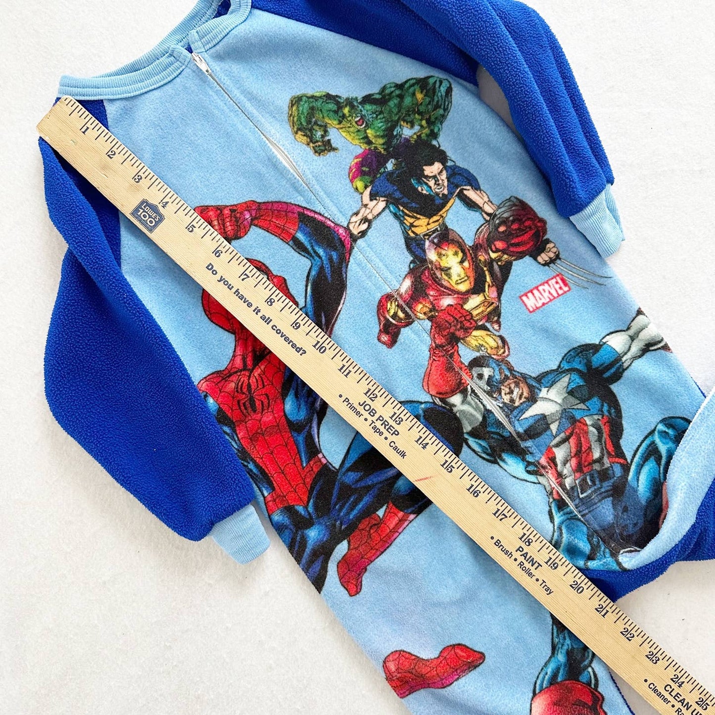 Y2K 2004 Marvel Superheroes Fleece Pajamas: 4T - Yellow Clover Vintage Kids Clothes
