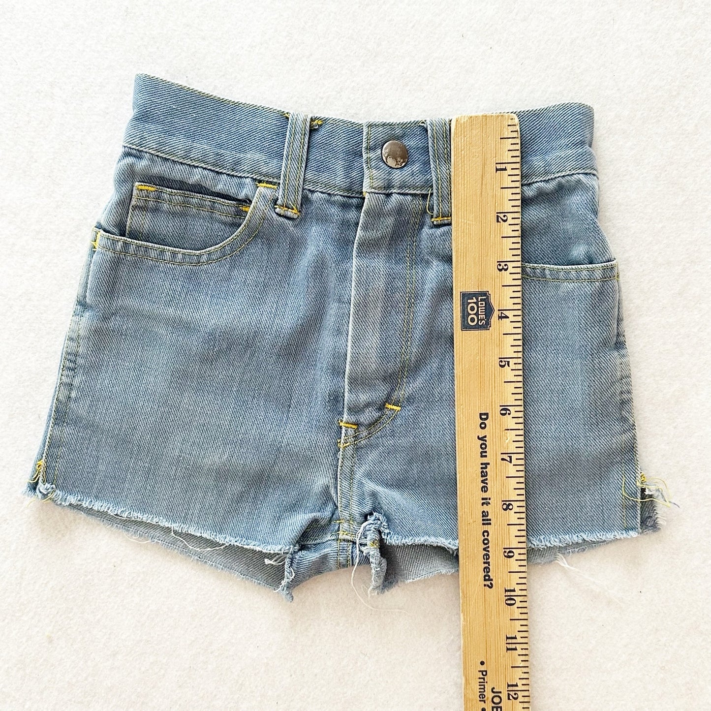 Vintage Ziggy Patches Denim Cutoff Shorts: 5T? - Yellow Clover Vintage Kids Clothes