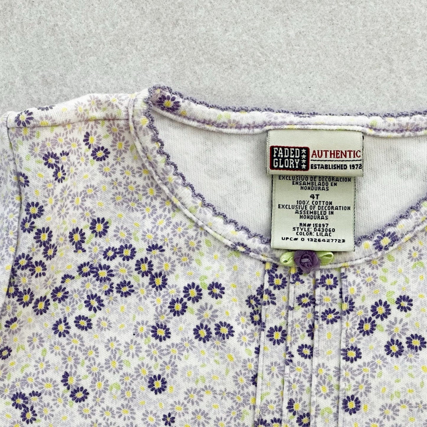 Vintage or Y2K OshKosh + Faded Glory Floral Girls Tee Bundle: 4T - Yellow Clover Vintage Kids Clothes