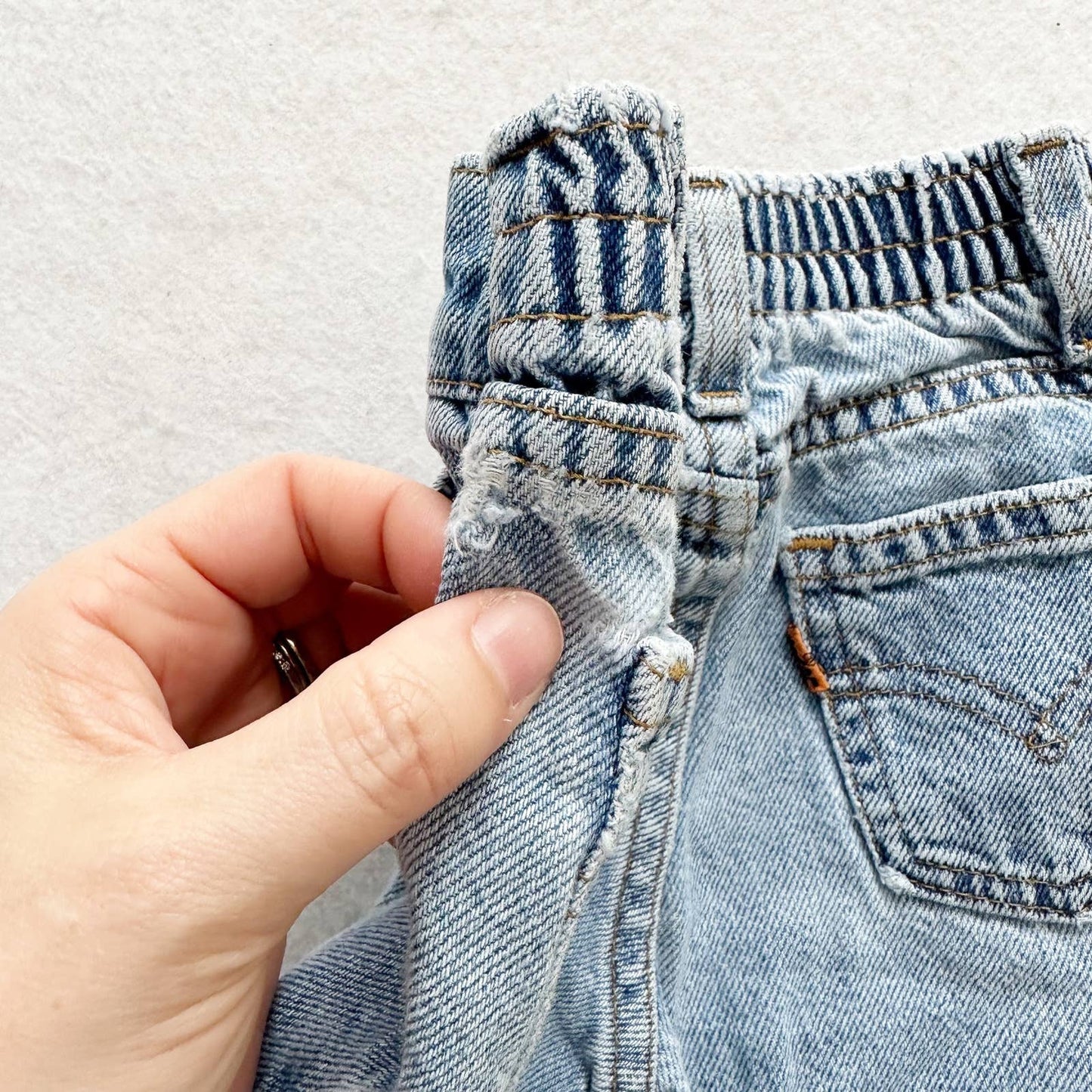 Vintage Levi’s Light Wash Orange Tab Jeans: 12m - Yellow Clover Vintage Kids Clothes