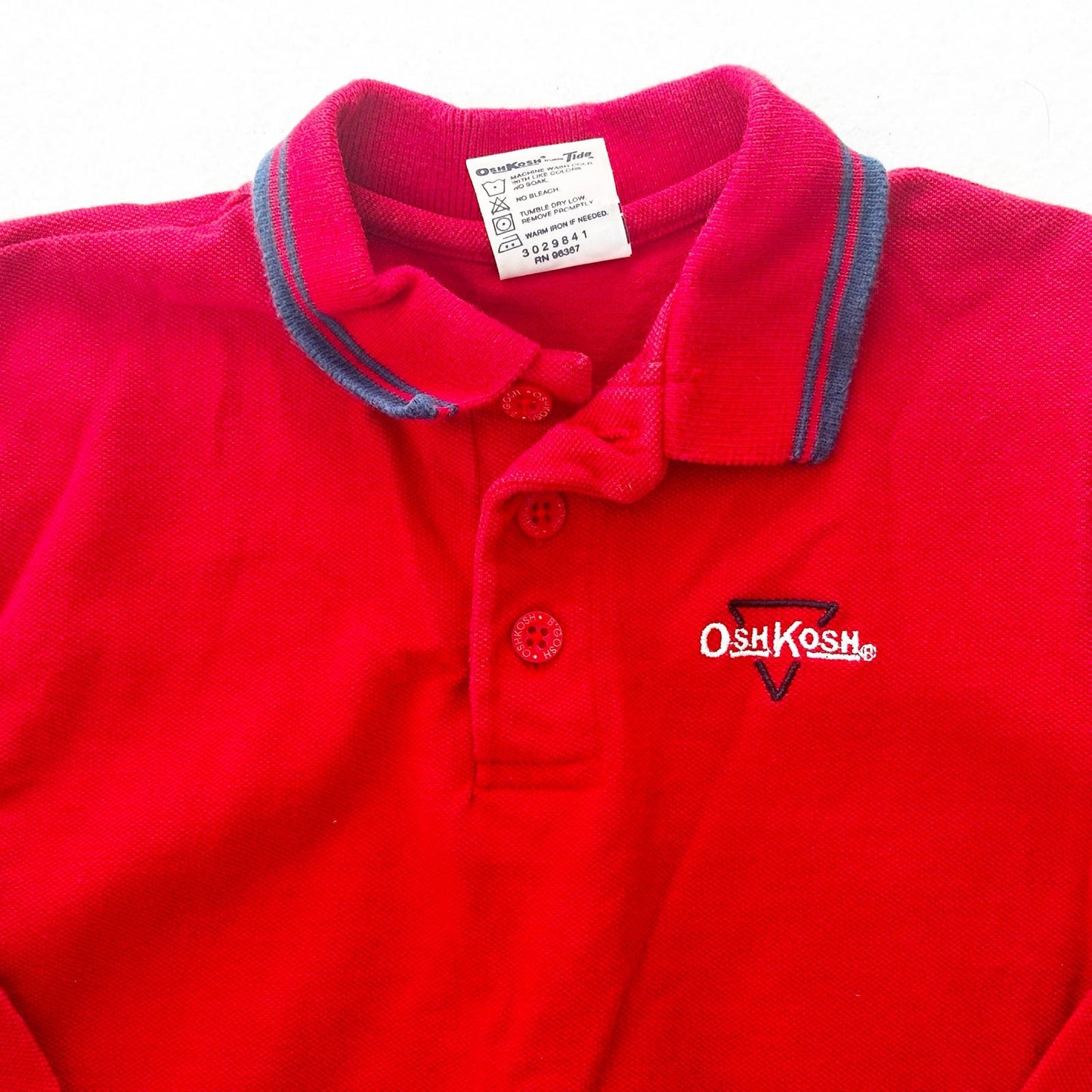 Vintage OshKosh Embroidered Logo Long Sleeve Polo: 4T - Yellow Clover Vintage Kids Clothes