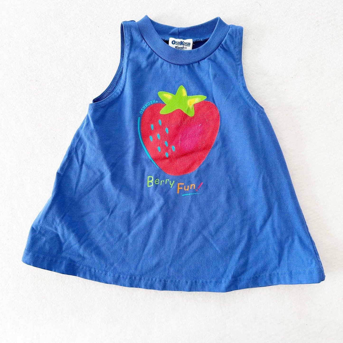 Vintage OshKosh Berry Fun Strawberry Tank Top: 3T - Yellow Clover Vintage Kids Clothes