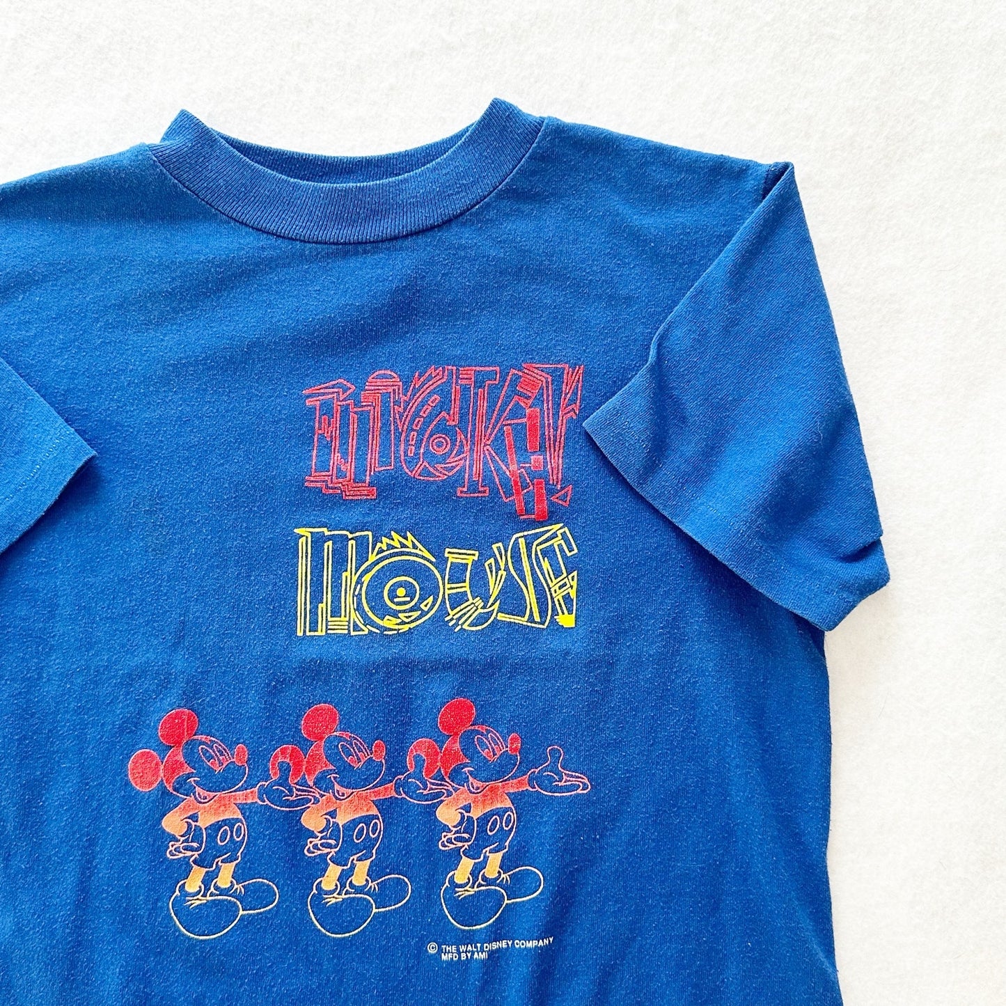 Vintage Allison Mickey Mouse Funky Graphic Tee: 6y - Yellow Clover Vintage Kids Clothes