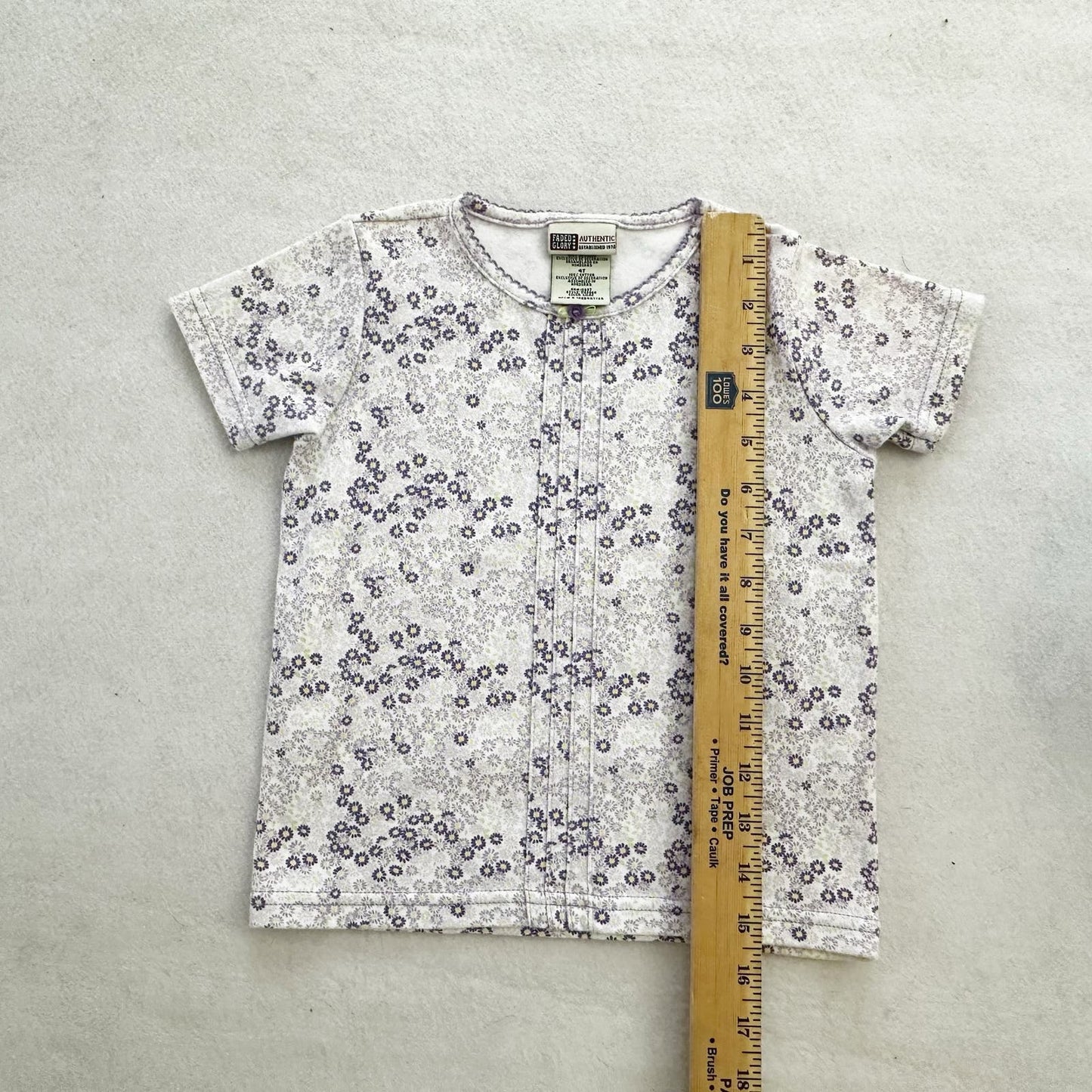 Vintage or Y2K OshKosh + Faded Glory Floral Girls Tee Bundle: 4T - Yellow Clover Vintage Kids Clothes