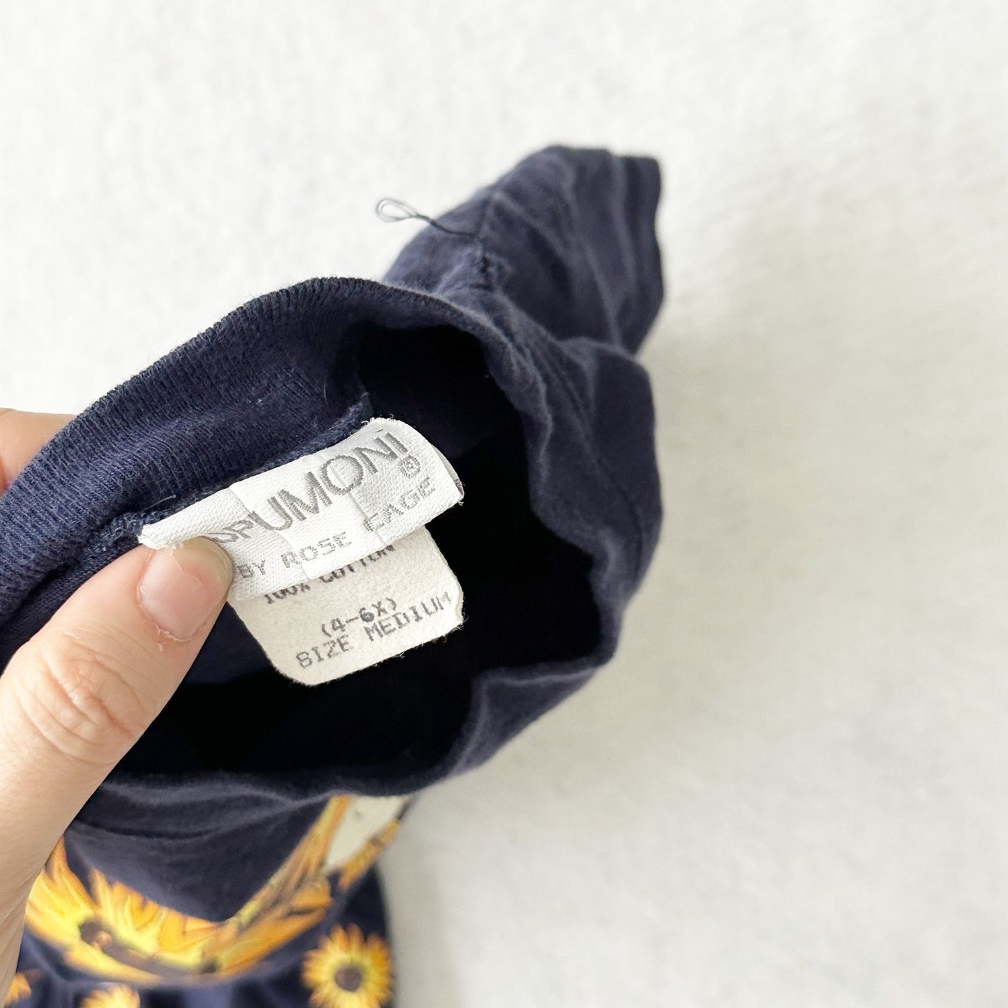 Vintage Spumoni Goose Sunflower Peplum Top + Leggings: 6y - Yellow Clover Vintage Kids Clothes