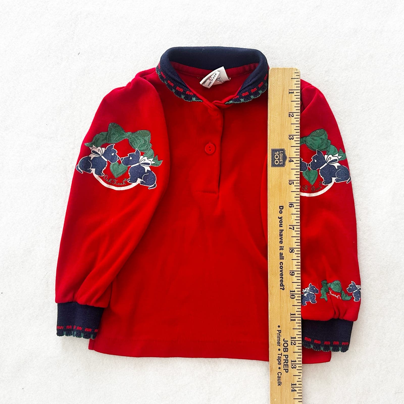 Vintage OshKosh Scottish Terrier Dog Layer Top: 24m? - Yellow Clover Vintage Kids Clothes