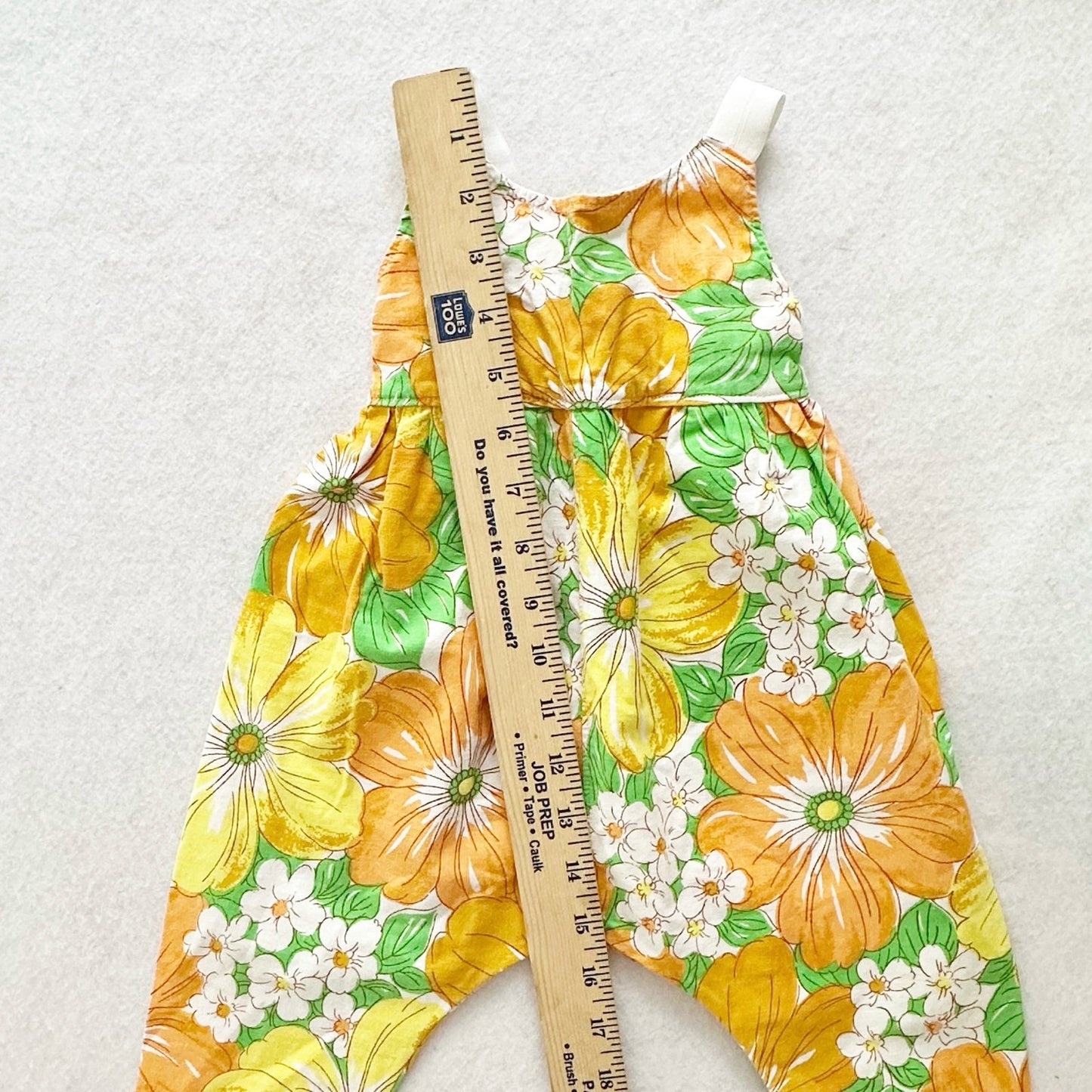 Modern Small Shop Nest + Nurture Floral Jumpsuit Romper: 12m - Yellow Clover Vintage Kids Clothes