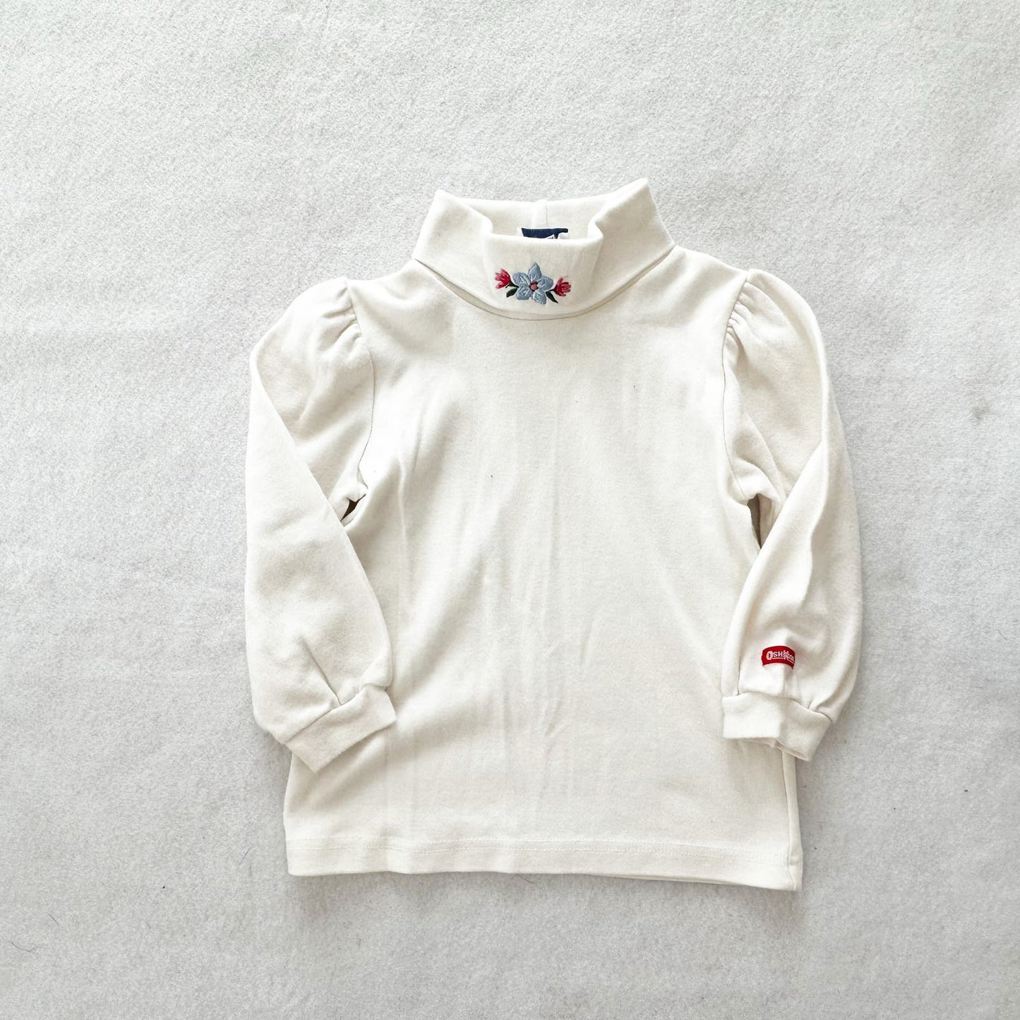 Vintage OshKosh Embroidered Flower Turtleneck Top: 3T - Yellow Clover Vintage Kids Clothes