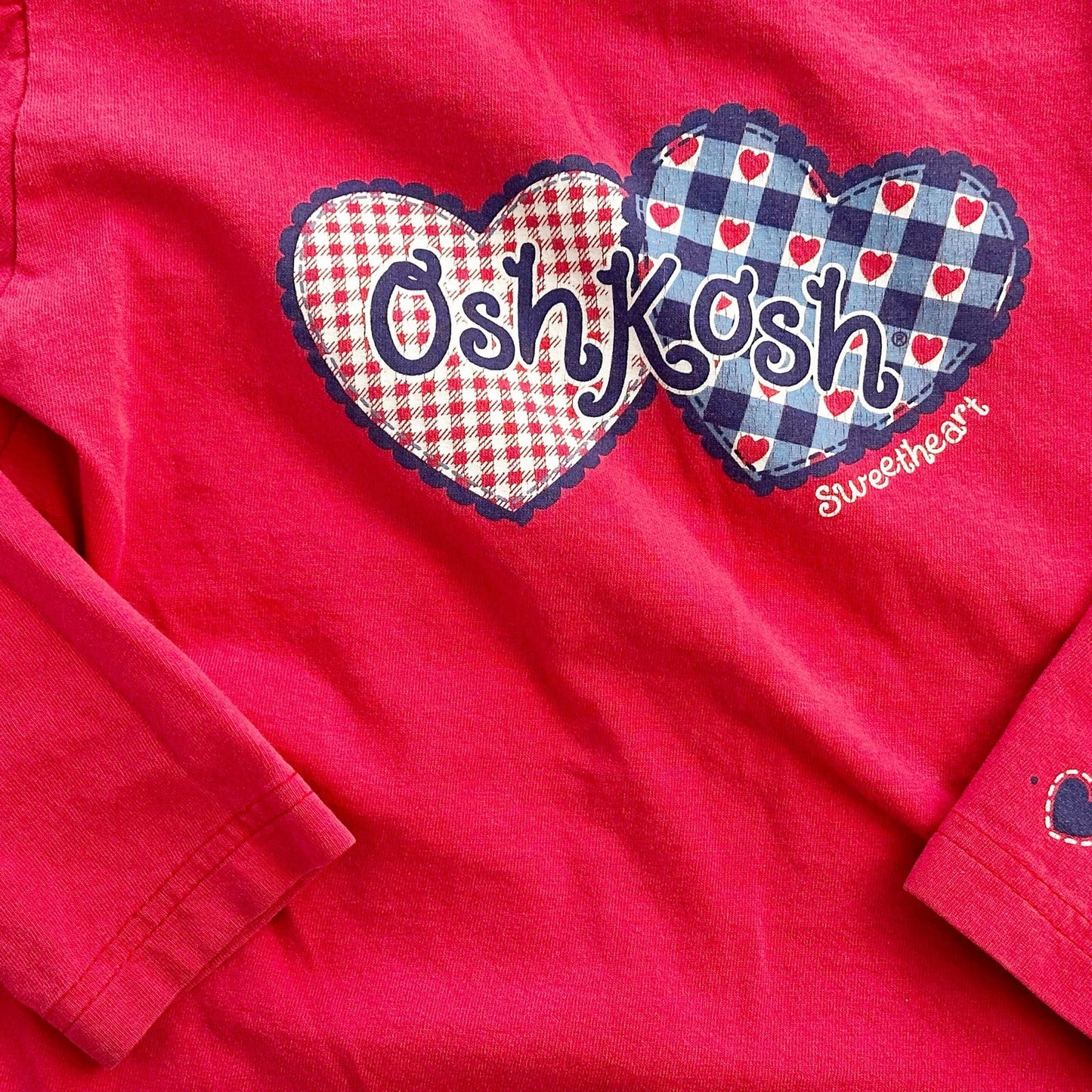 Vintage OshKosh Hearts Long Sleeve Graphic Tee: 6y - Yellow Clover Vintage Kids Clothes