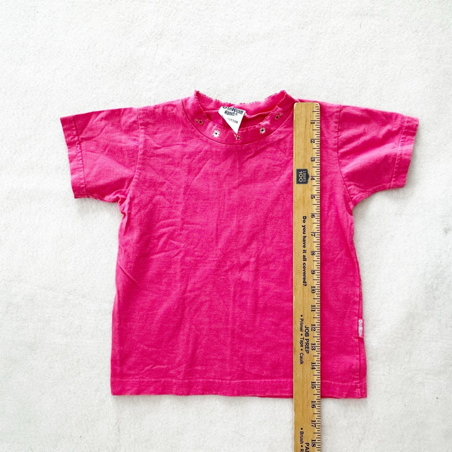 Vintage OshKosh Pink Short Sleeve Layer Tee With Daisy Flowers Embroidered: 4T - Yellow Clover Vintage Kids Clothes