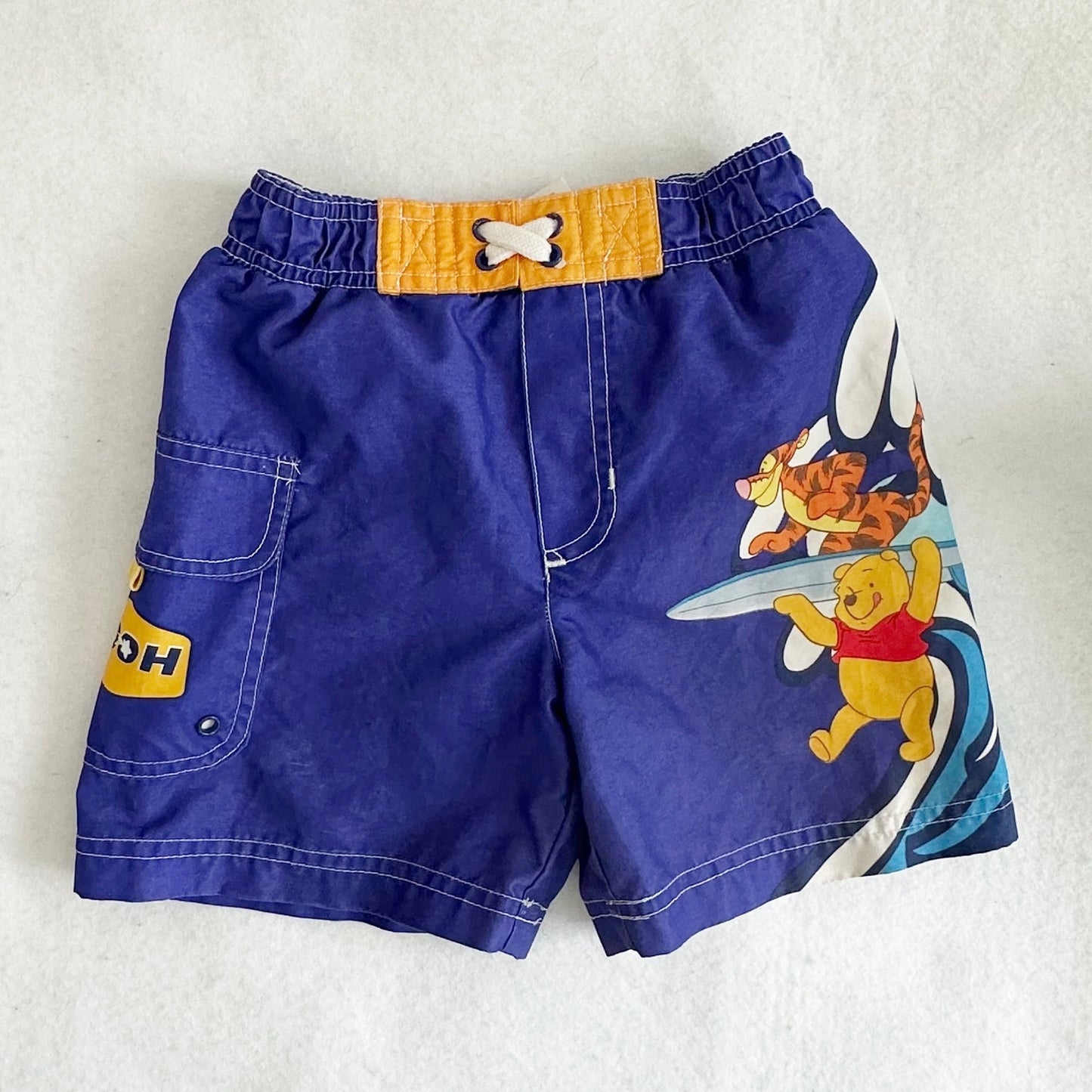 Y2K Disney Winnie the Pooh Surf Swim Trunks: 3T - Yellow Clover Vintage Kids Clothes