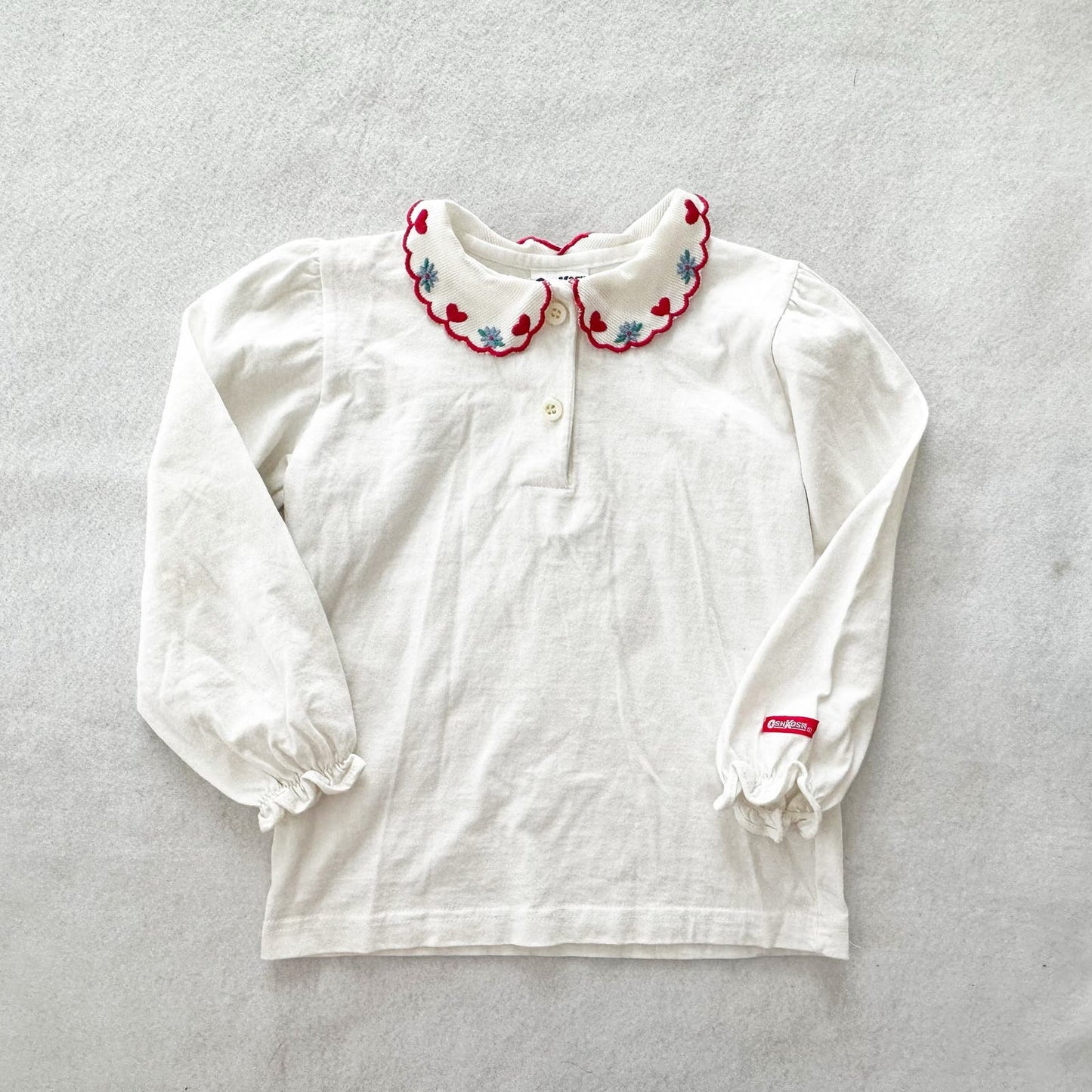 Vintage OshKosh Embroidered Collar Layer Top: 4T - Yellow Clover Vintage Kids Clothes
