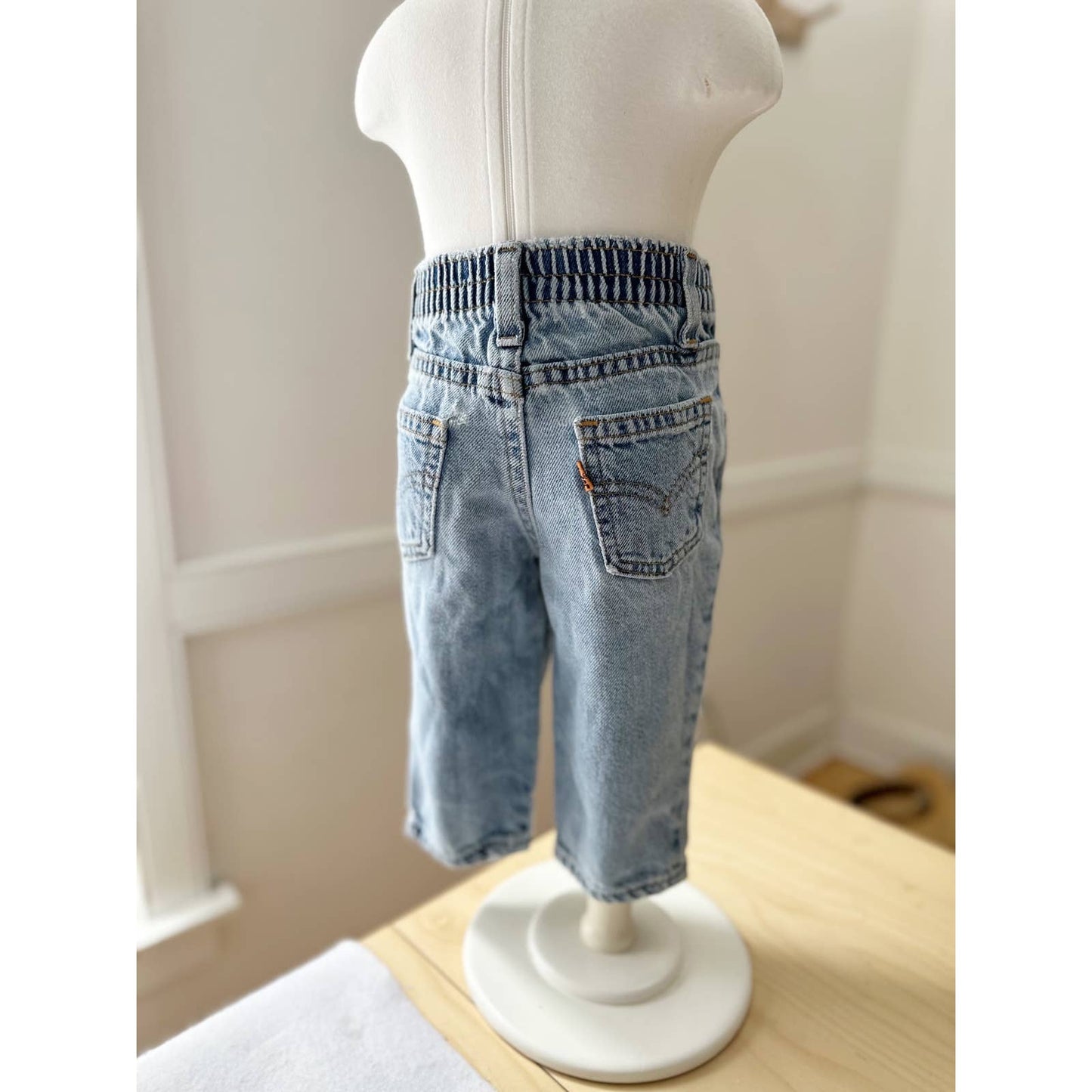 Vintage Levi’s Light Wash Orange Tab Jeans: 12m - Yellow Clover Vintage Kids Clothes