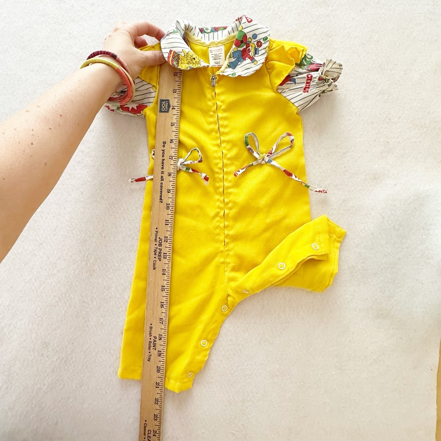 Vintage Sears Circus Tiger Jumpsuit Romper: 12m - Yellow Clover Vintage Kids Clothes