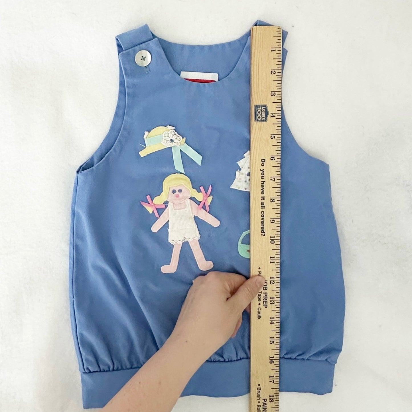 Vintage Chocolate Soup Paper Doll Girl Appliqué Dress: 2T - Yellow Clover Vintage Kids Clothes