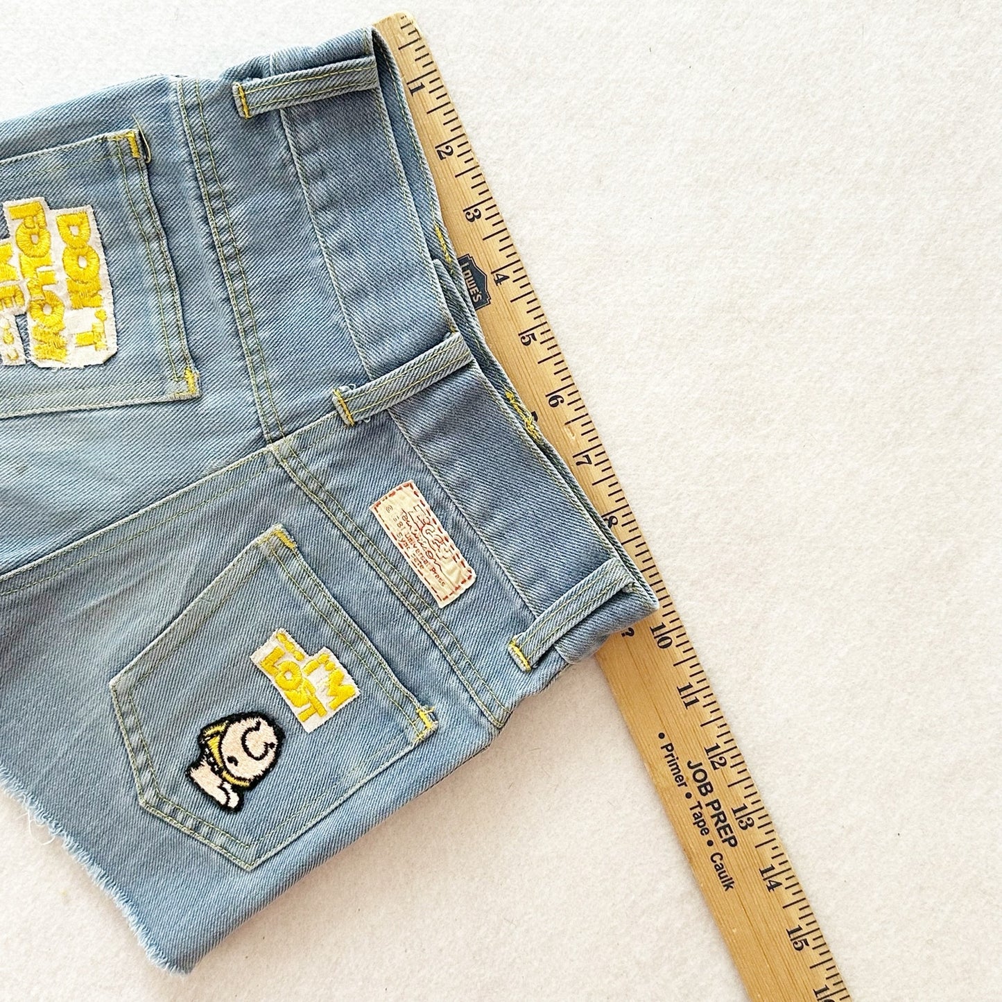 Vintage Ziggy Patches Denim Cutoff Shorts: 5T? - Yellow Clover Vintage Kids Clothes