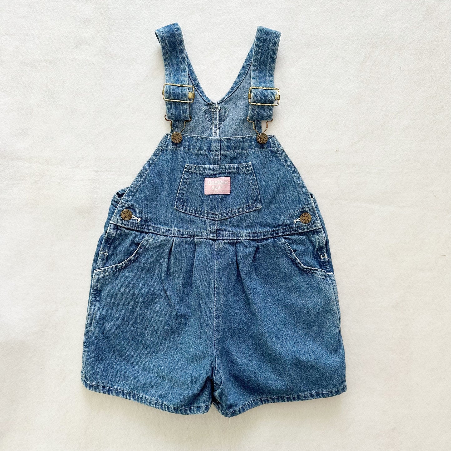 Vintage OshKosh Medium Wash Shortalls: 4T - Yellow Clover Vintage Kids Clothes