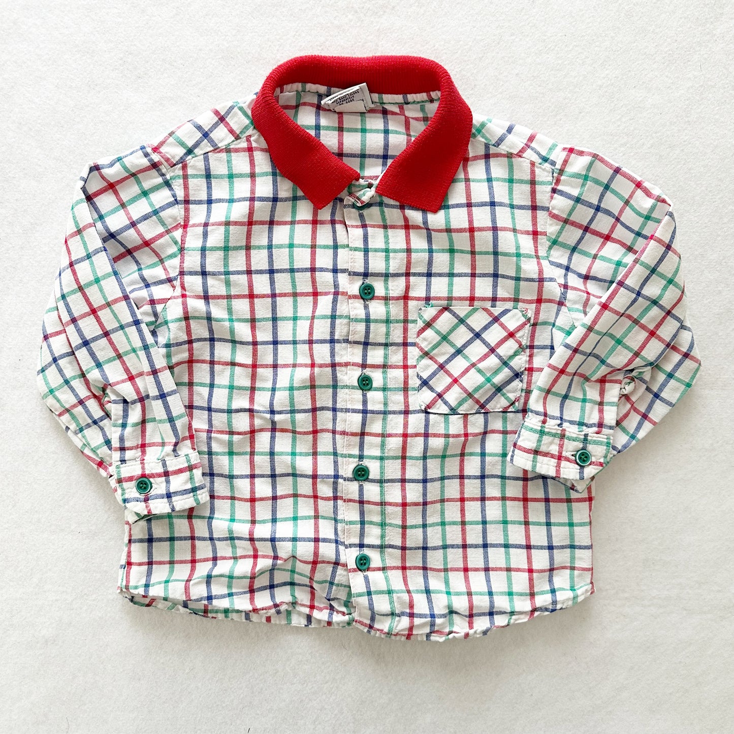 Vintage OshKosh Checkered Button Shirt: 24m/2T?
