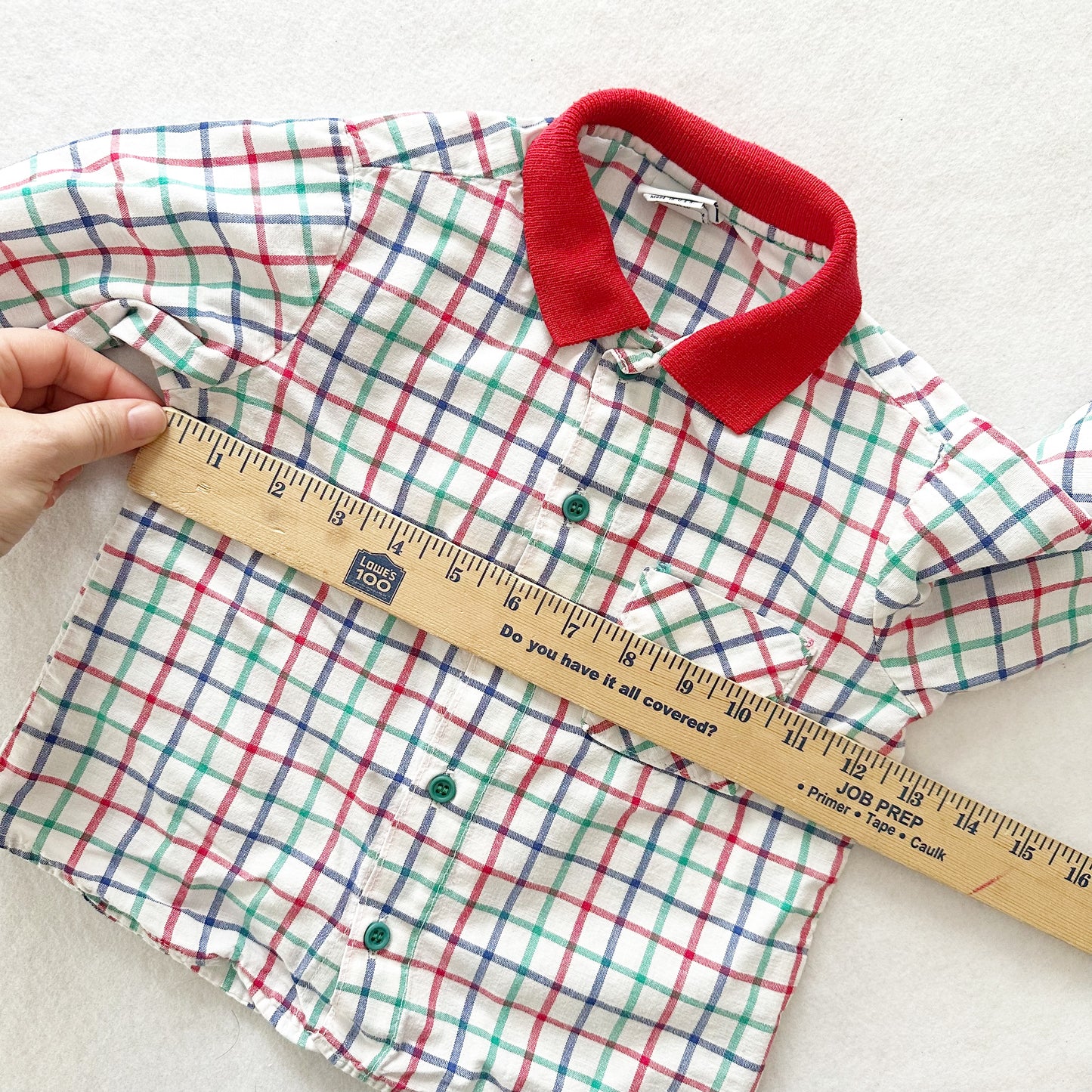 Vintage OshKosh Checkered Button Shirt: 24m/2T?