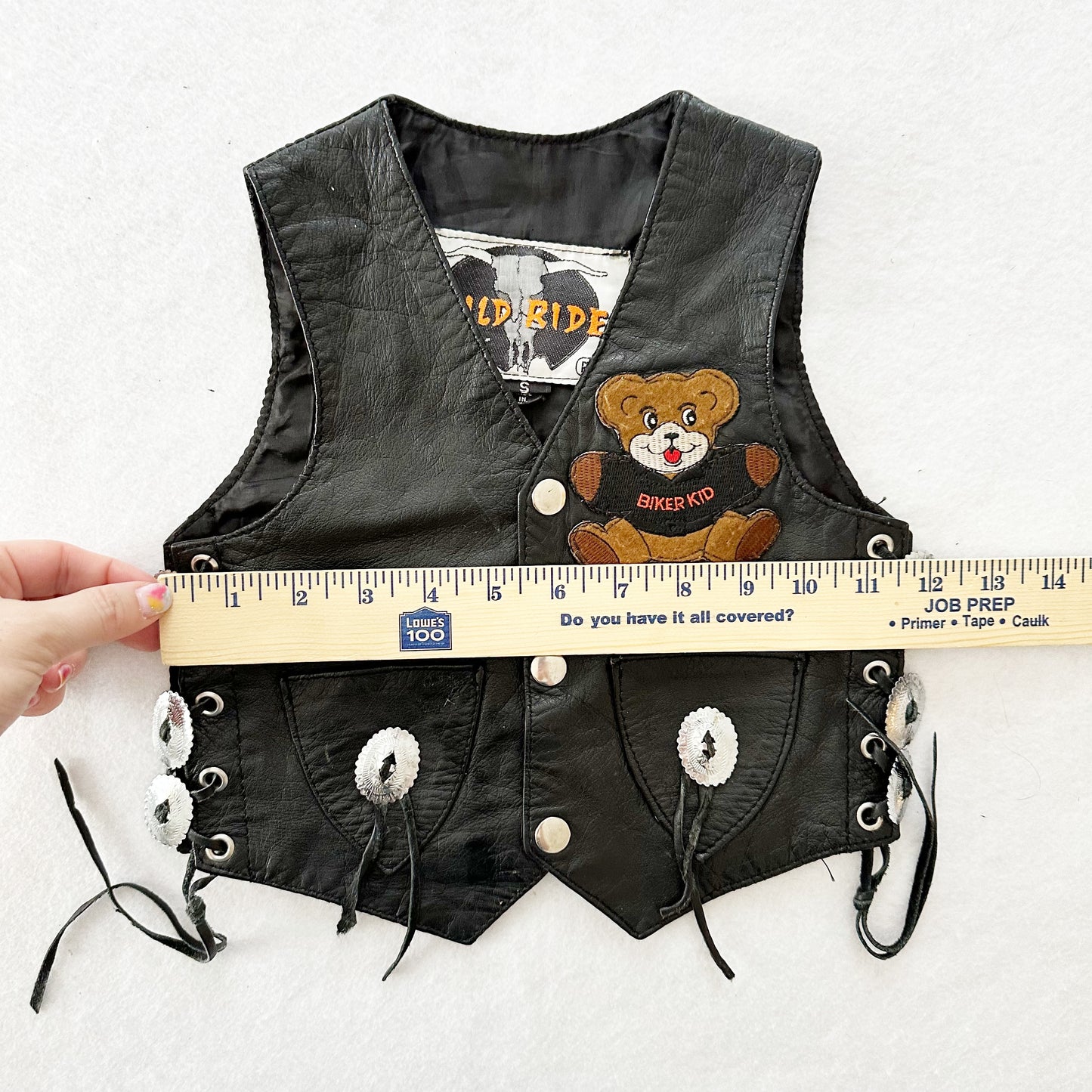 Wild Ride Faux Leather Vest: 2/3T? - Yellow Clover Vintage Kids Clothes