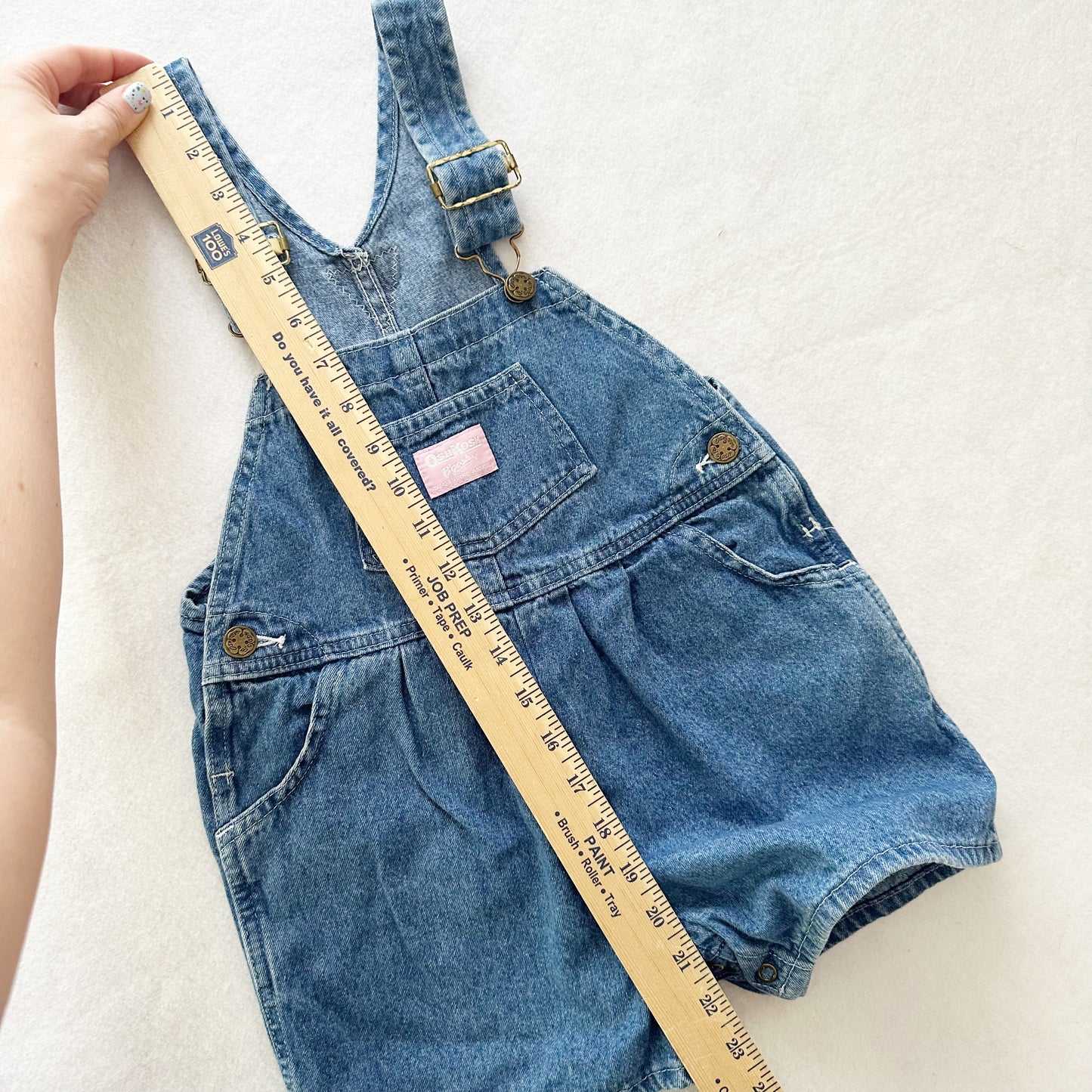 Vintage OshKosh Medium Wash Shortalls: 4T - Yellow Clover Vintage Kids Clothes