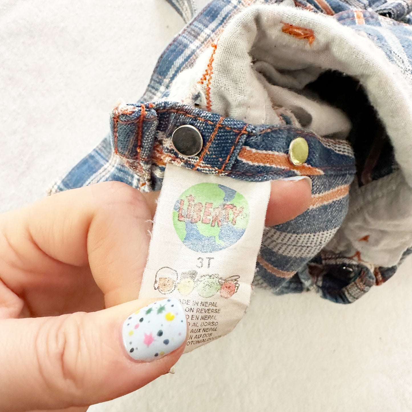 Vintage Liberty Striped Plaid Shortalls: 2T? - Yellow Clover Vintage Kids Clothes