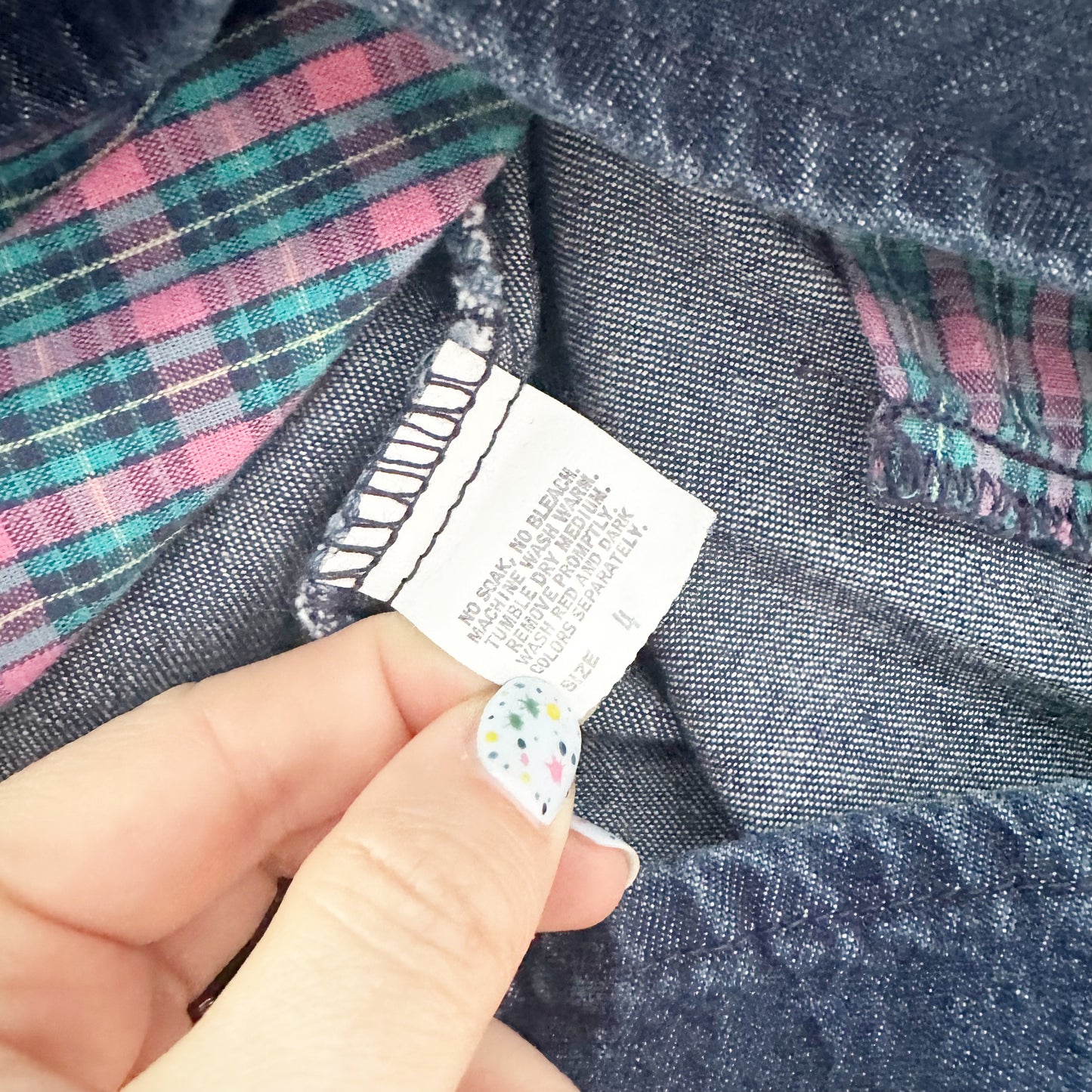 Vintage OshKosh Plaid Denim Skirtall Set: 4T/5T - Yellow Clover Vintage Kids Clothes