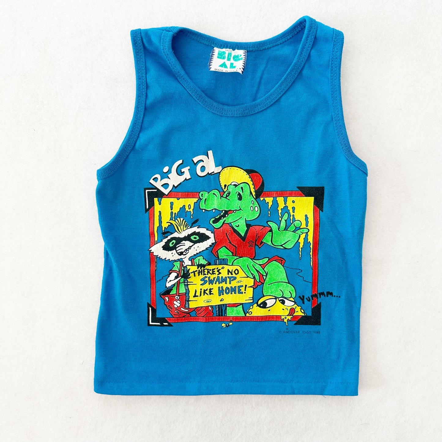 Vintage Big Al Swamp Creatures Tank: 6y - Yellow Clover Vintage Kids Clothes