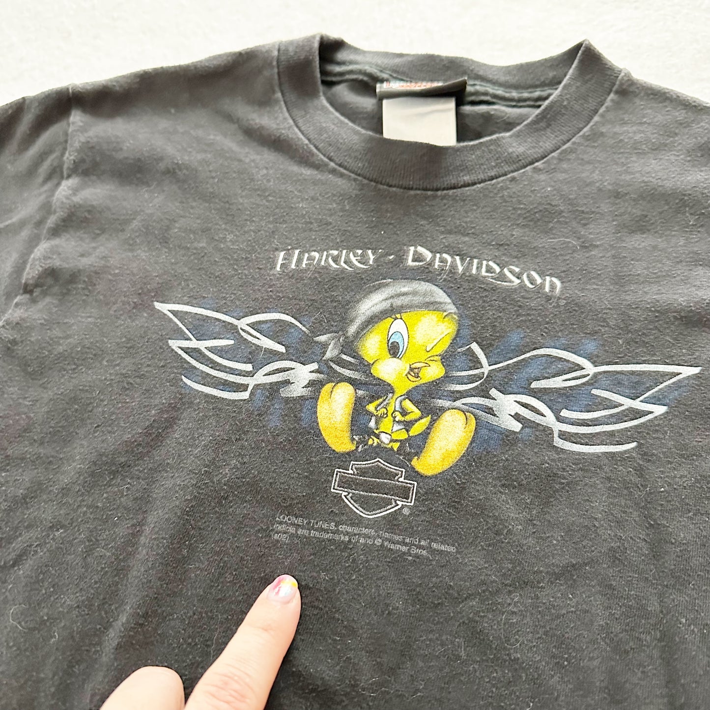 Vintage 2002 Harley Tweety Indiana Tee: 6-8y - Yellow Clover Vintage Kids Clothes
