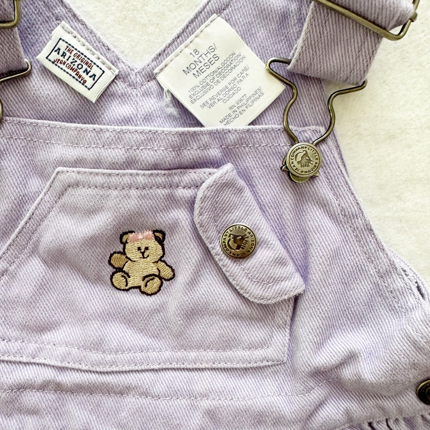 Vintage Little Arizona Bear Lilac Skirtall: 18/24m - Yellow Clover Vintage Kids Clothes